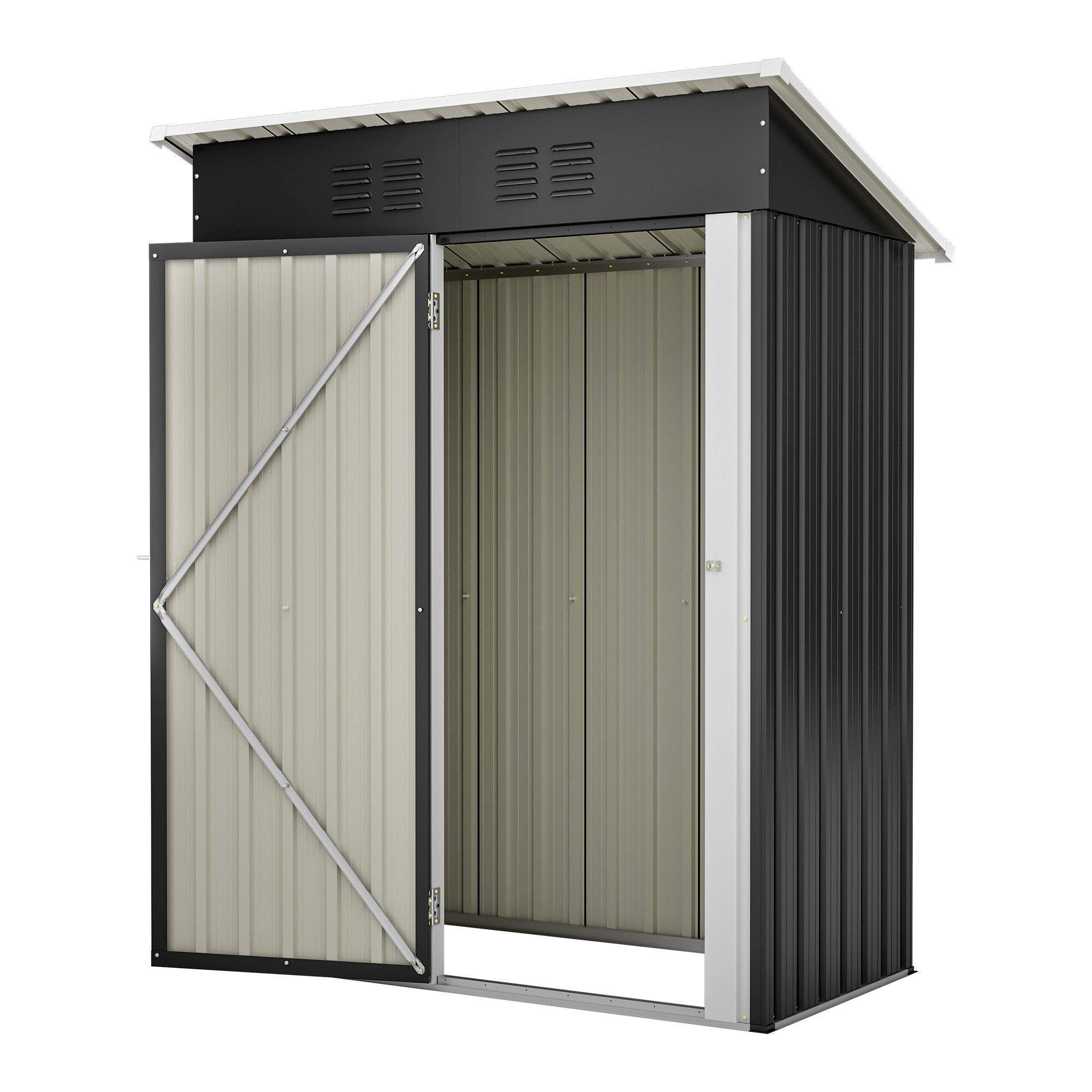 Thanaddo Gartenhaus Metall Gerätehaus Geräteschuppen Inkl. Metallfundament, günstig online kaufen