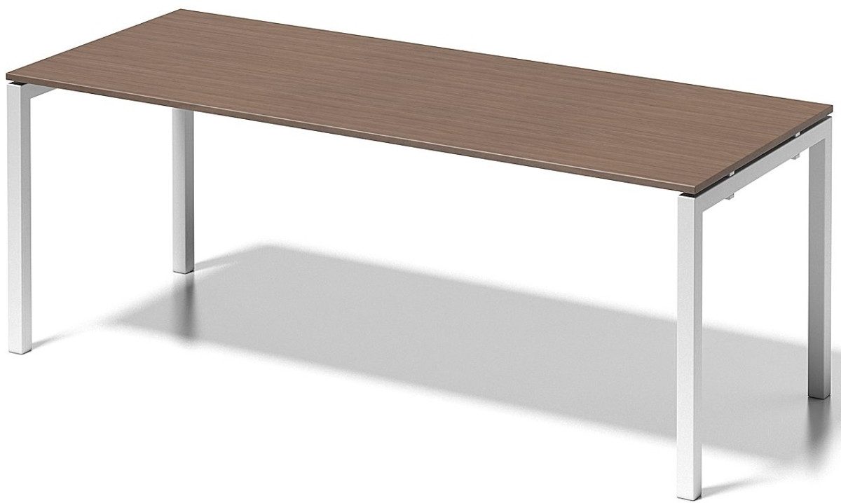 Bisley Schreibtisch Schreibtisch Cito BxTxH 200x80x74cm nußbaum Gestell verkehrsweiß