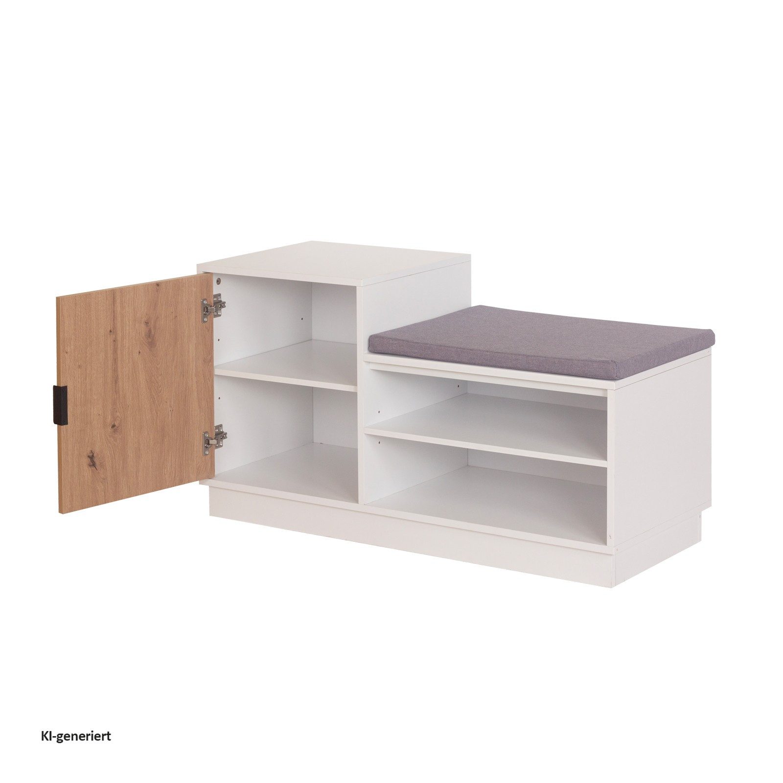 HTI-Living Garderobe Garderobenpaneel mit Spiegel und Schuhbank (Set, 2 St., 1 Garderobenpaneel mit Spiegel, 1 Schuhbank), Set Wandgarderobe und Schuhregal mit Sitzkissen