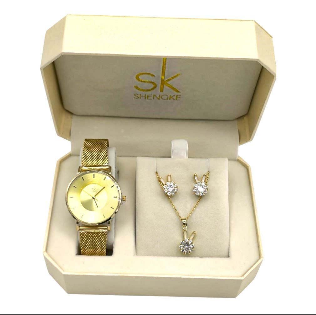 Schmuckset Weihnachten Muttertag Shengke Geschenkset,elegante Damenuhr