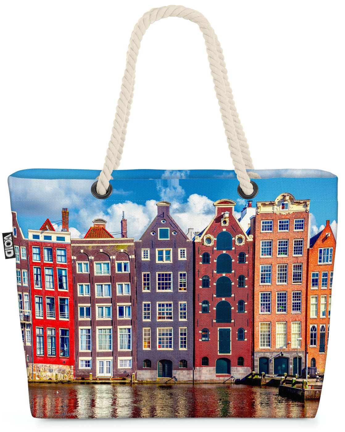 VOID Strandtasche Shopper Strandtasche, Amsterdam Häuser Beach Bag Holland Niederlande Grachten Stadt Oranjes