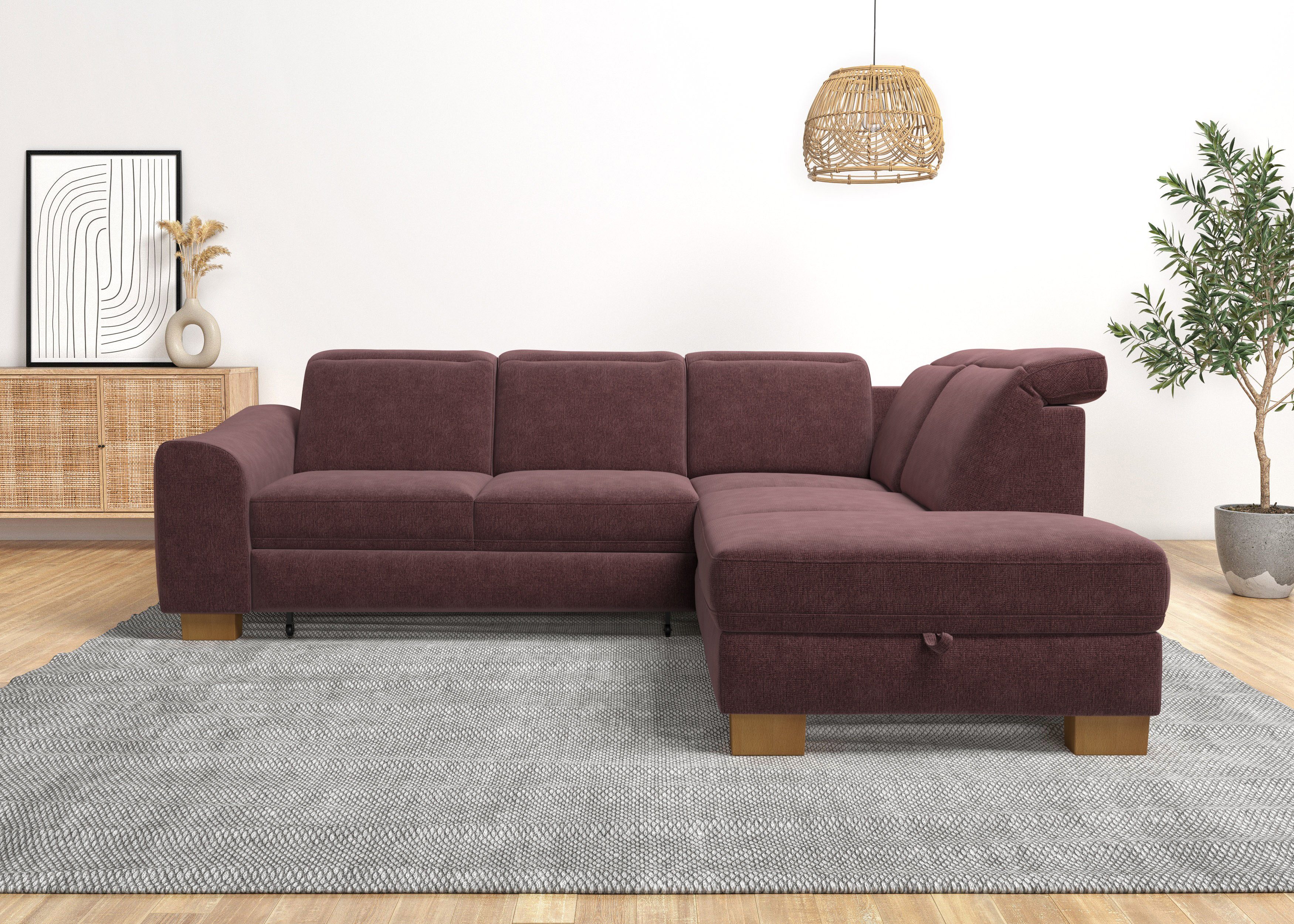 Home affaire Ecksofa Dundee L-Form, wahlweise mit Kopfteilverstellung und zusätzlich mit Bettfunktion