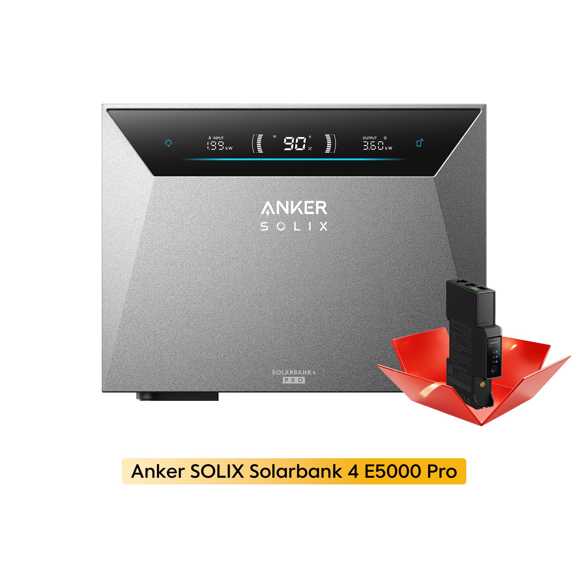 Anker Balkonkraftwerk Anker SOLIX Solarbank 4 E5000 Pro 5kWh All-in-One Stromspeicher, 2500 W, (mit Smart Meter Gen 2, mit 0-5x Erweiterungsakku (Optional), PV Speicher mit Notstromfunktion, erweiterbar bis 30kWh