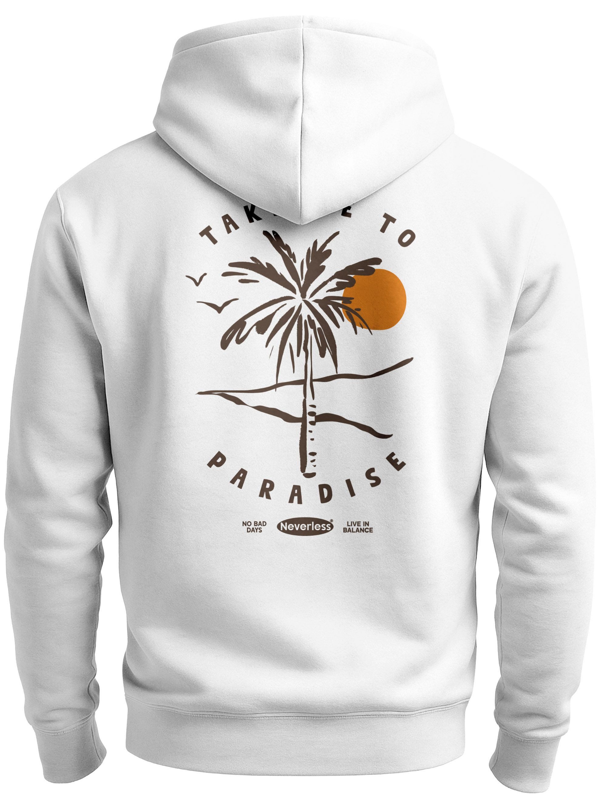 Sweatjacke Herren Sweatjacke Backprint Palme Graphic Design Zipjacke Zip-Hoodie