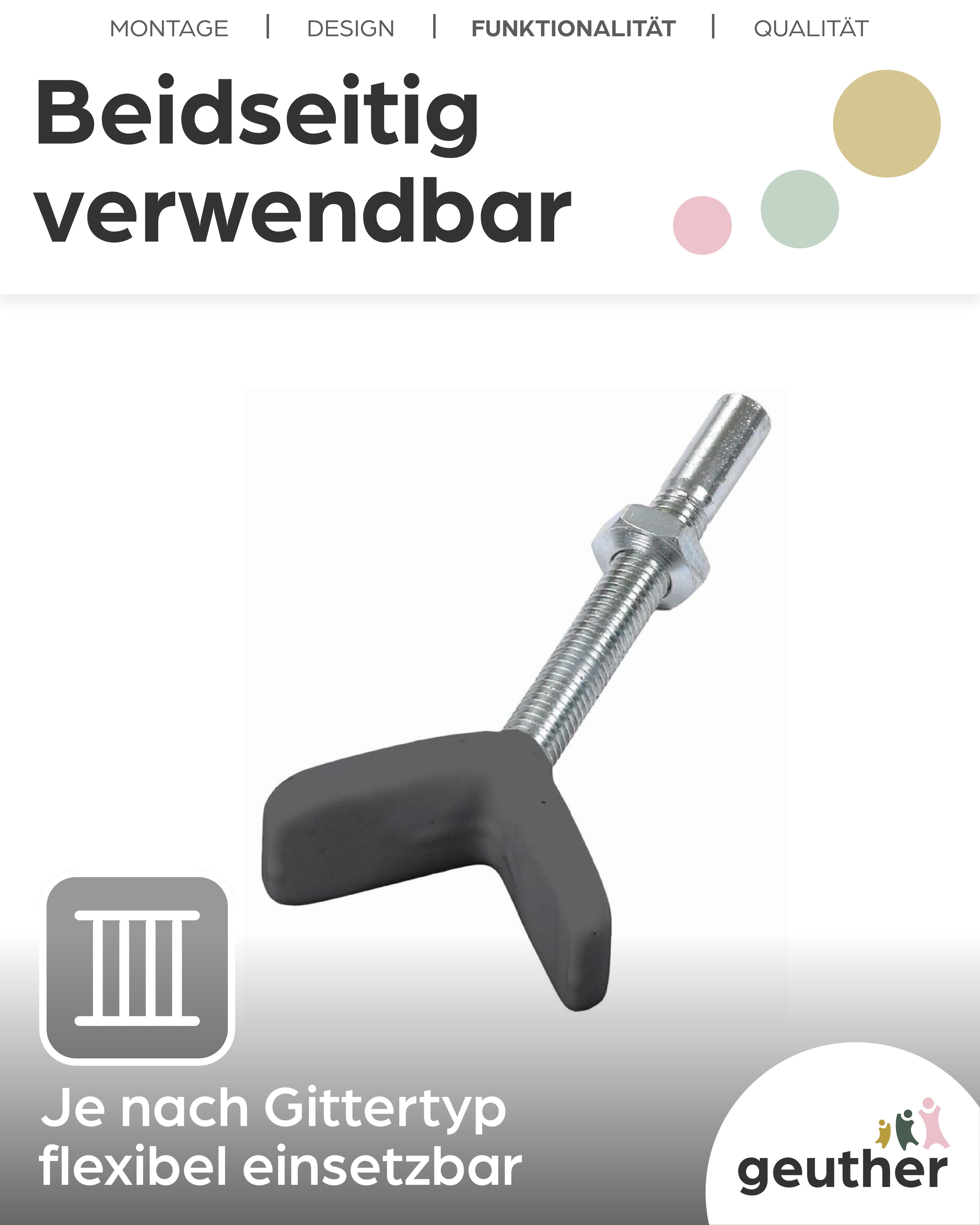 Geuther Türschutzgitter Y-Spindel zur Befestigung (2er-Set) (2 St), zur Montage an Treppengeländern