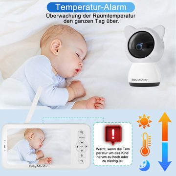 Jioson Video-Babyphone Video-Babyphone Babyphone mit Kamera, Video Baby Monitor Europanorm, habe Schütteln Sie das blaue Lied, Temperatur und Luftfeuchtigkeit Erkennung, Timing, Unterstützung Zwei-Wege-Gegensprechanlage, weinen Erkennung, Infrarot-Licht,für Babys und Senioren,Haustier