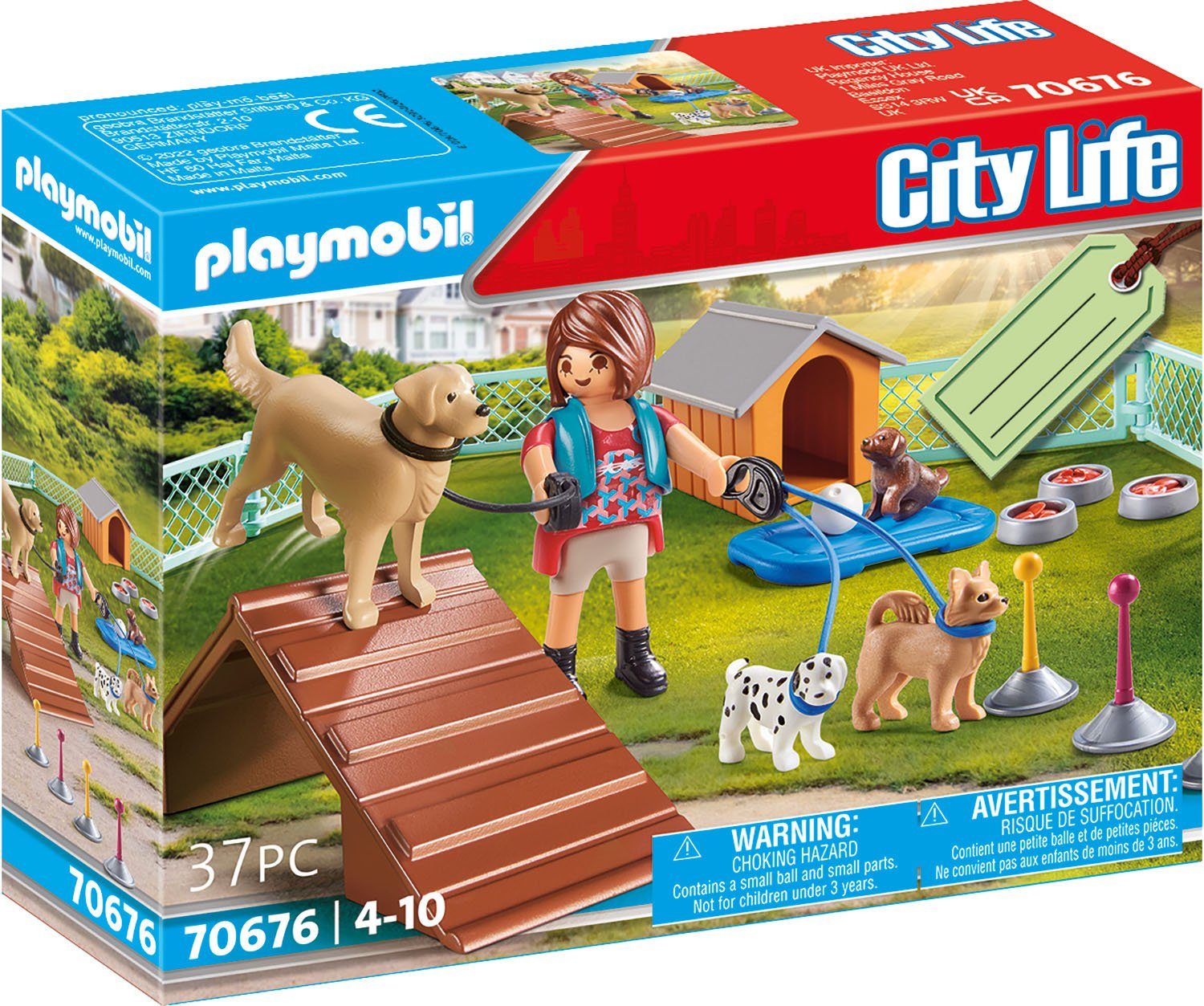 Hundetrainerin (70676), Playmobil® Made in Life, (37 City Europe St), Konstruktions-Spielset Geschenkset