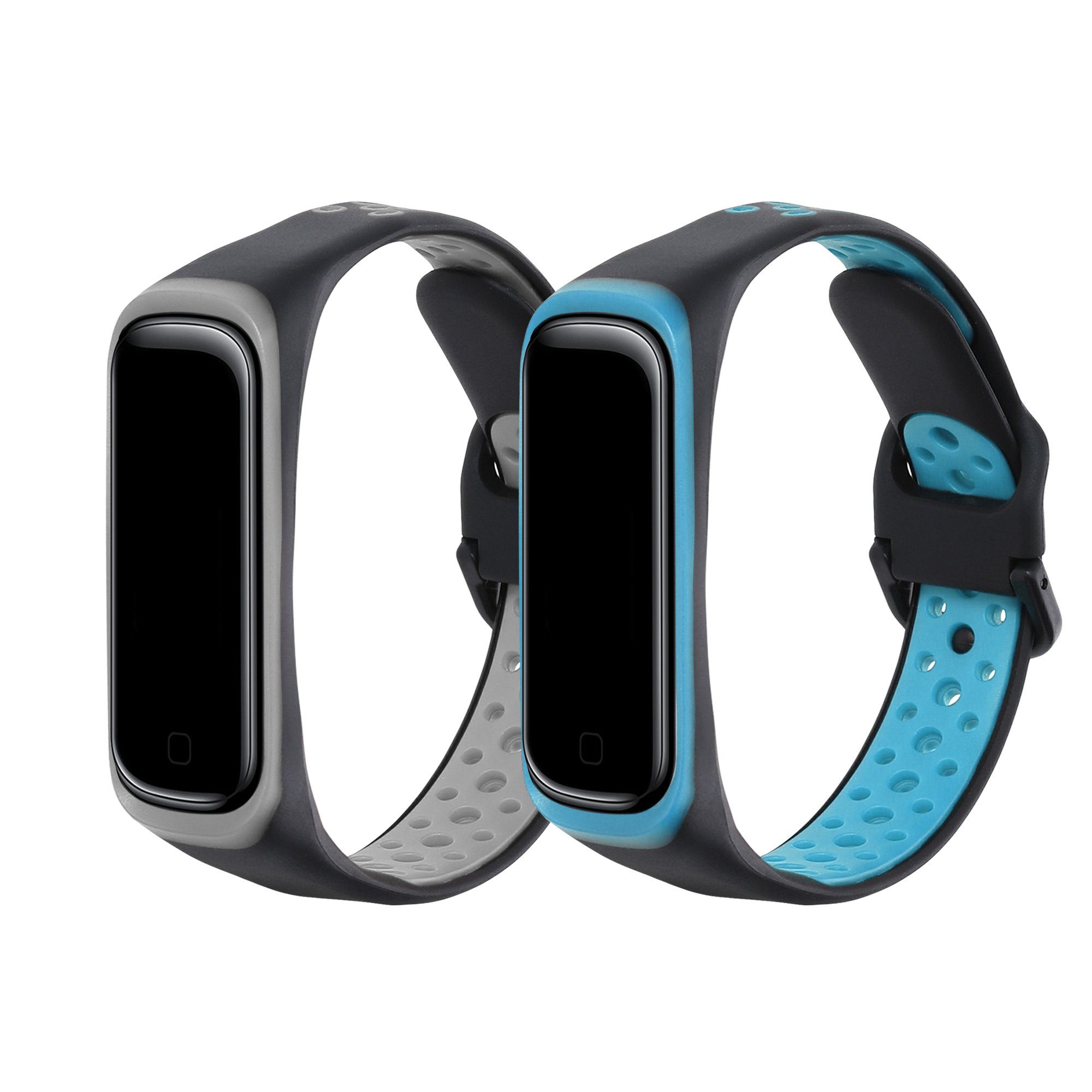 kwmobile Uhrenarmband 2x Sportarmband für Samsung Galaxy Fit 2, Armband TPU Silikon Set Fitnesstracker