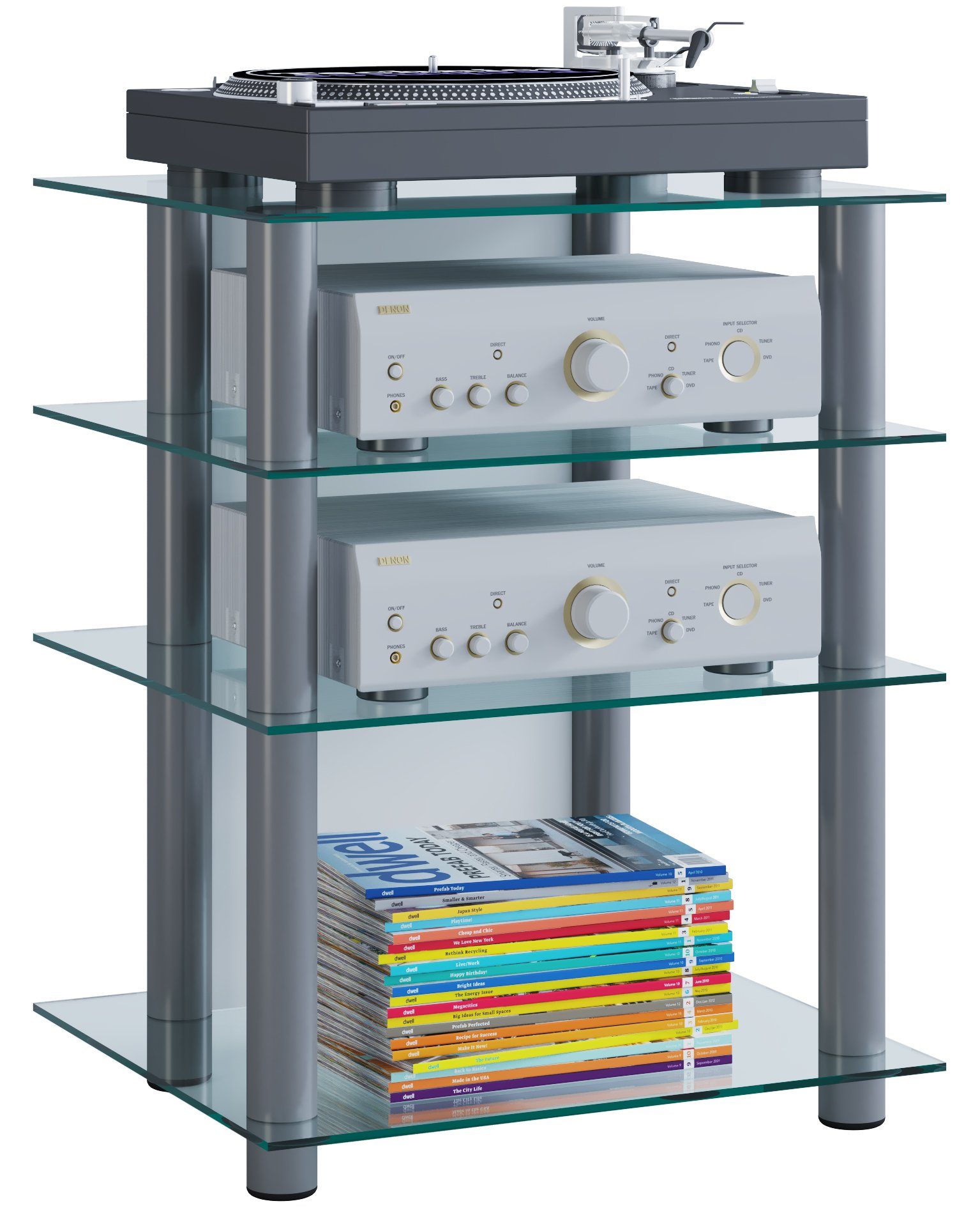 VCM Audio-Board Bilus B. 59 x T. 48 x H. 70 cm, Für Hifi-Anlage, Receiver und TV-Technik, für Wohnzimmer und Mediaraum