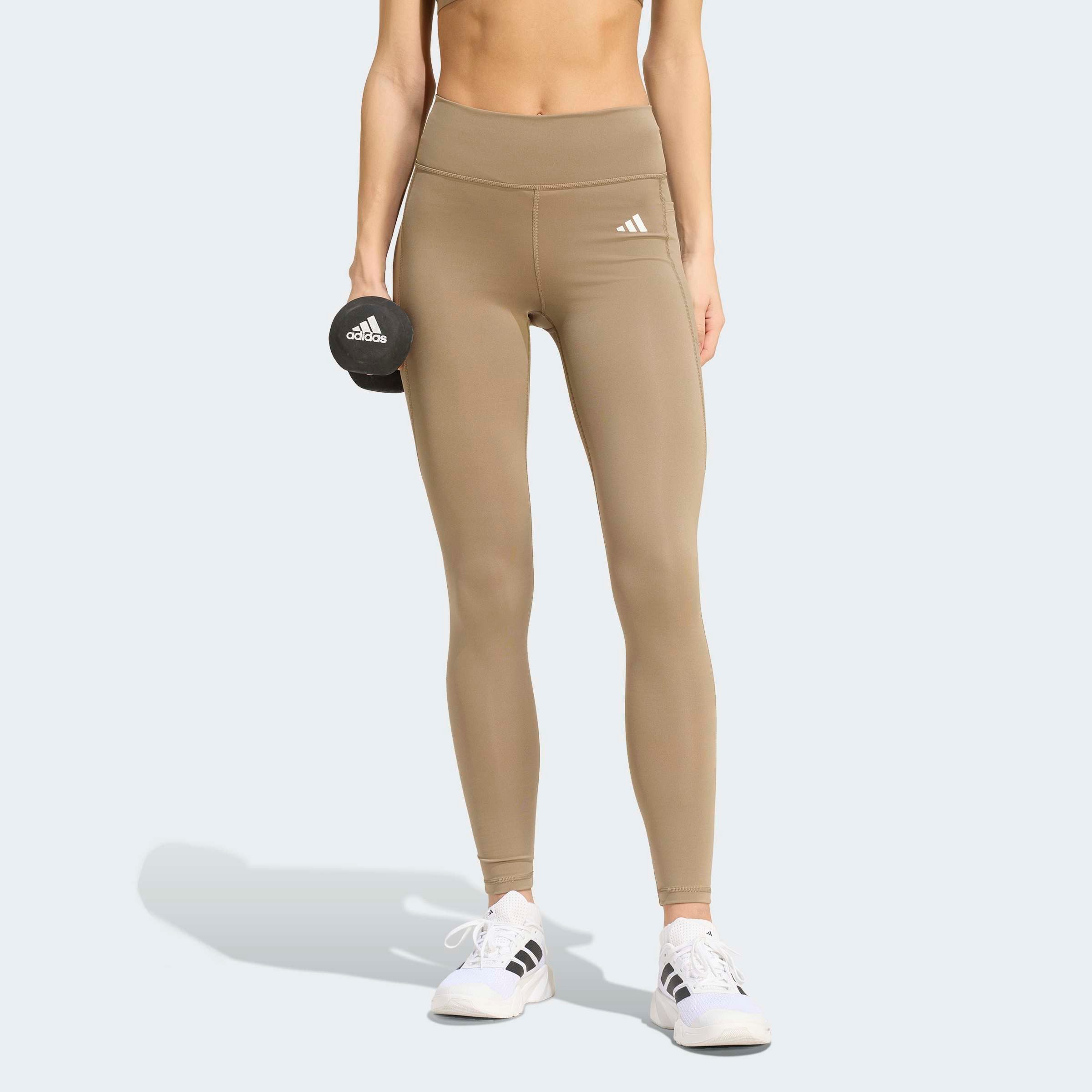 adidas Performance Trainingstights OPTIMÉ ESSENTIALS STASH POCKET LEGGINGS, KOMPLETTE LÄNGE für Fitness, mit Climacool® Technologie, ohne Verschluss