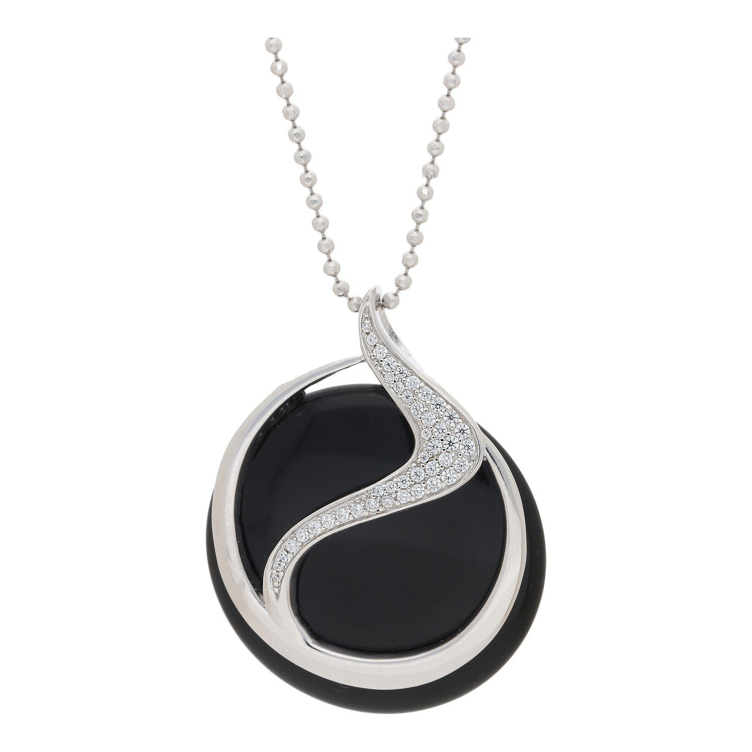 JuwelmaLux Kettenanhänger Kettenanhänger Silber 925 Onyx JL10-02-2583 JuwelmaLux (1-tlg), Schmuckanhänger