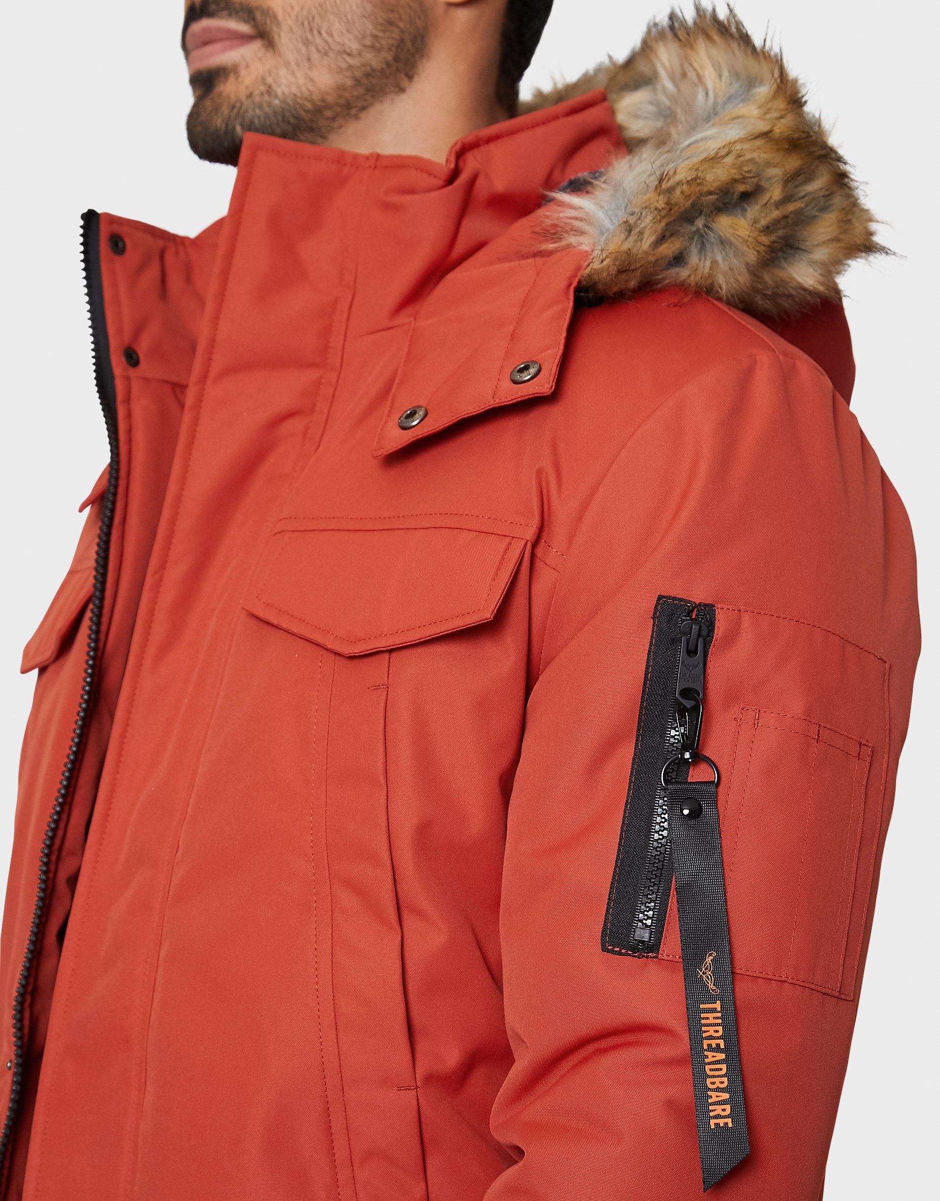 Padded zertifiziert Threadbare Jacket Global Winterjacke rostfarben Recycled Rust- (GRS) THB Standard Estate