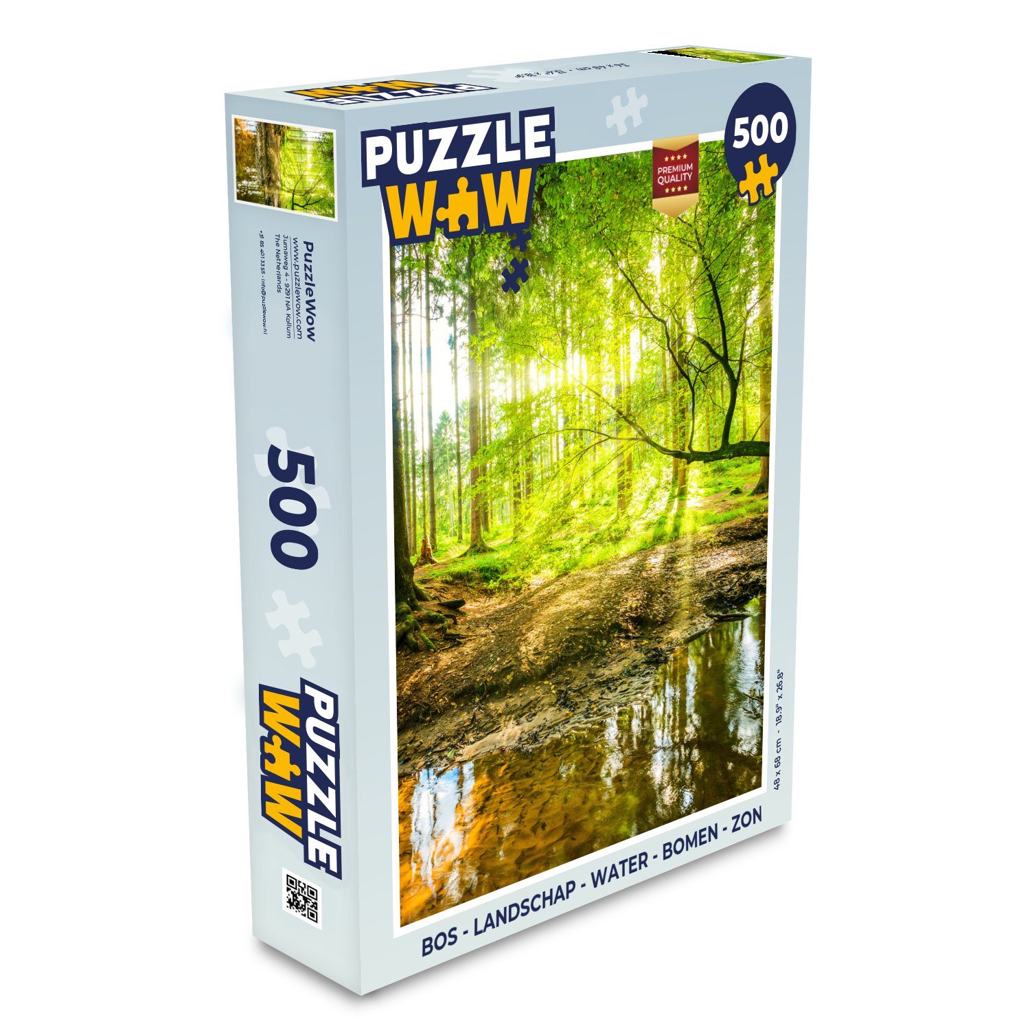 MuchoWow Puzzle Wald - Landschaft - Wasser - Bäume - Sonne - Grün - Natur, 500 Puzzleteile, Foto-Puzzle, Bilderrätsel, Puzzlespiele, Spielzeug