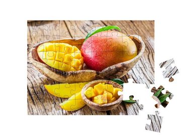 puzzleYOU Puzzle Mango-Früchte und Mango-Würfel, tropische Frucht, 48 Puzzleteile, puzzleYOU-Kollektionen Obst, Essen und Trinken