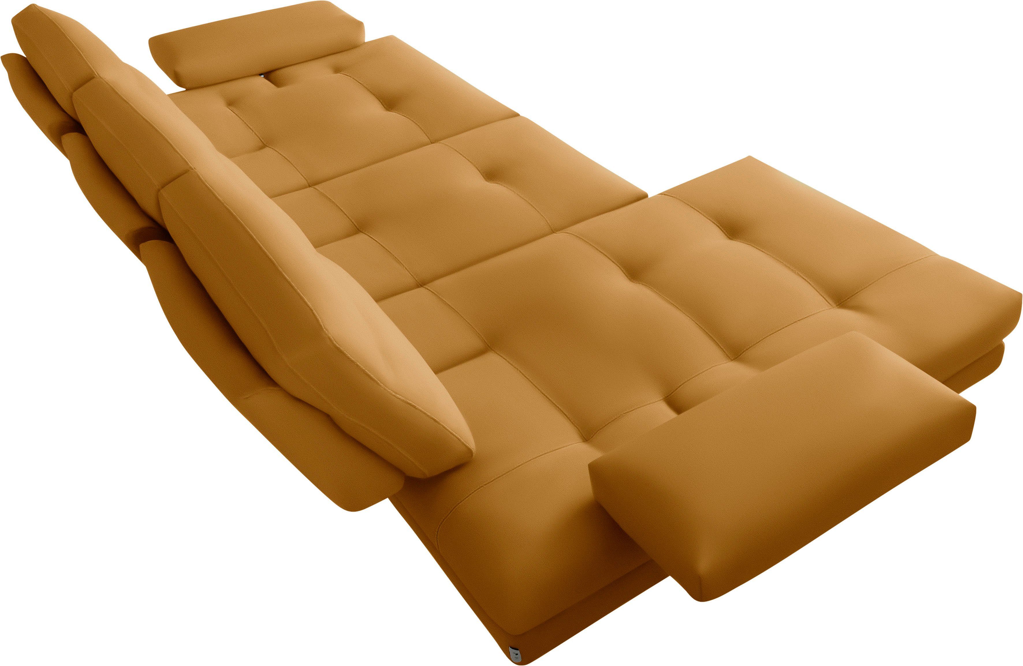CALIA ITALIA Ecksofa Toby Wing, B/T: 278/153 cm, Designsofa mit hohem Sitzkomfort, L-Form, inklusive Sitztiefenverstellung, Füße in chrom glänzend