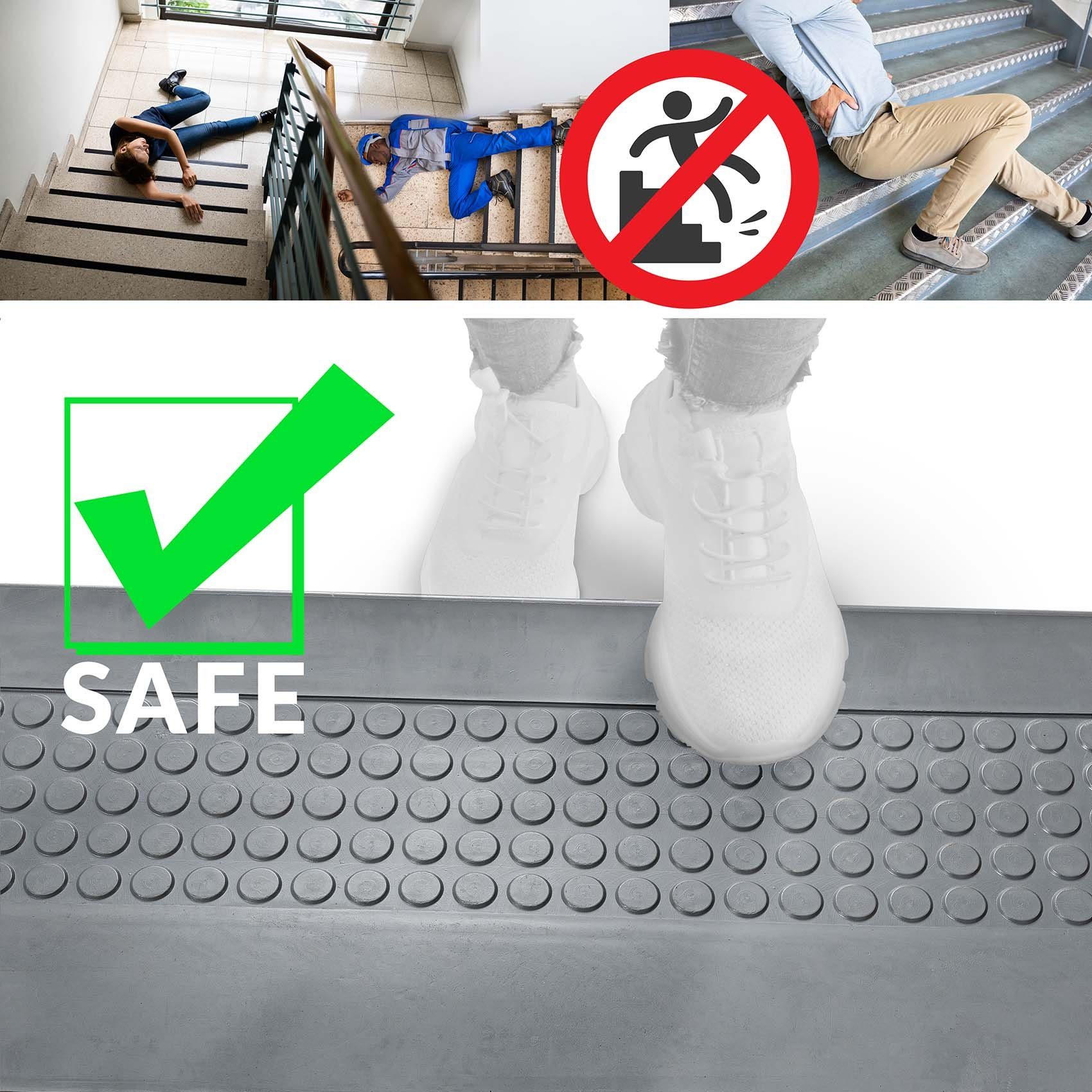 ANRO Stufenmatte Stufenschutz aus Gummi Treppenschutz Treppenmatte, Eckig, günstig online kaufen