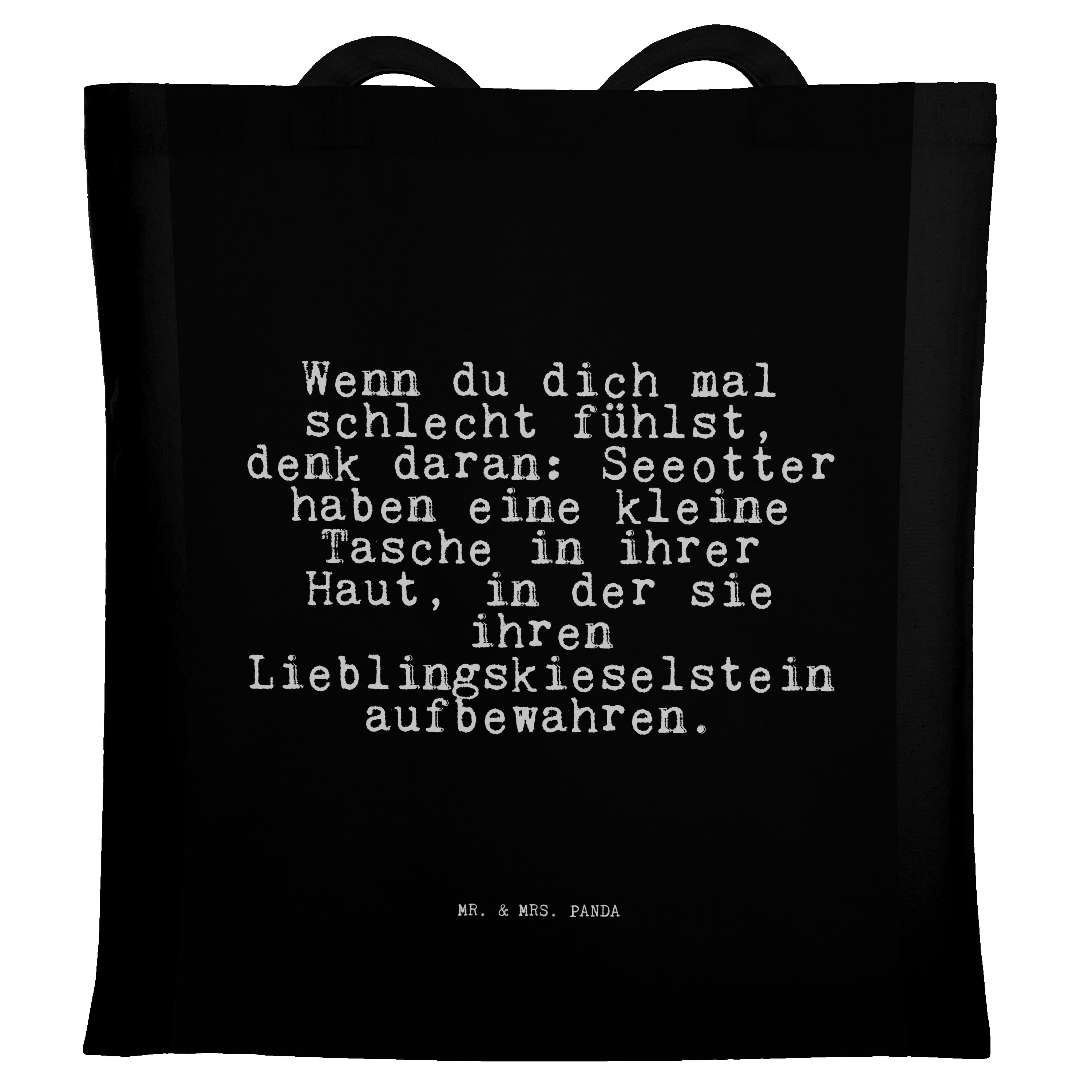 Panda Beuteltasche, - Schwarz Mr. & (1-tlg) Wenn Einkau dich mal... Otter, - du Tragetasche Geschenk, Mrs.