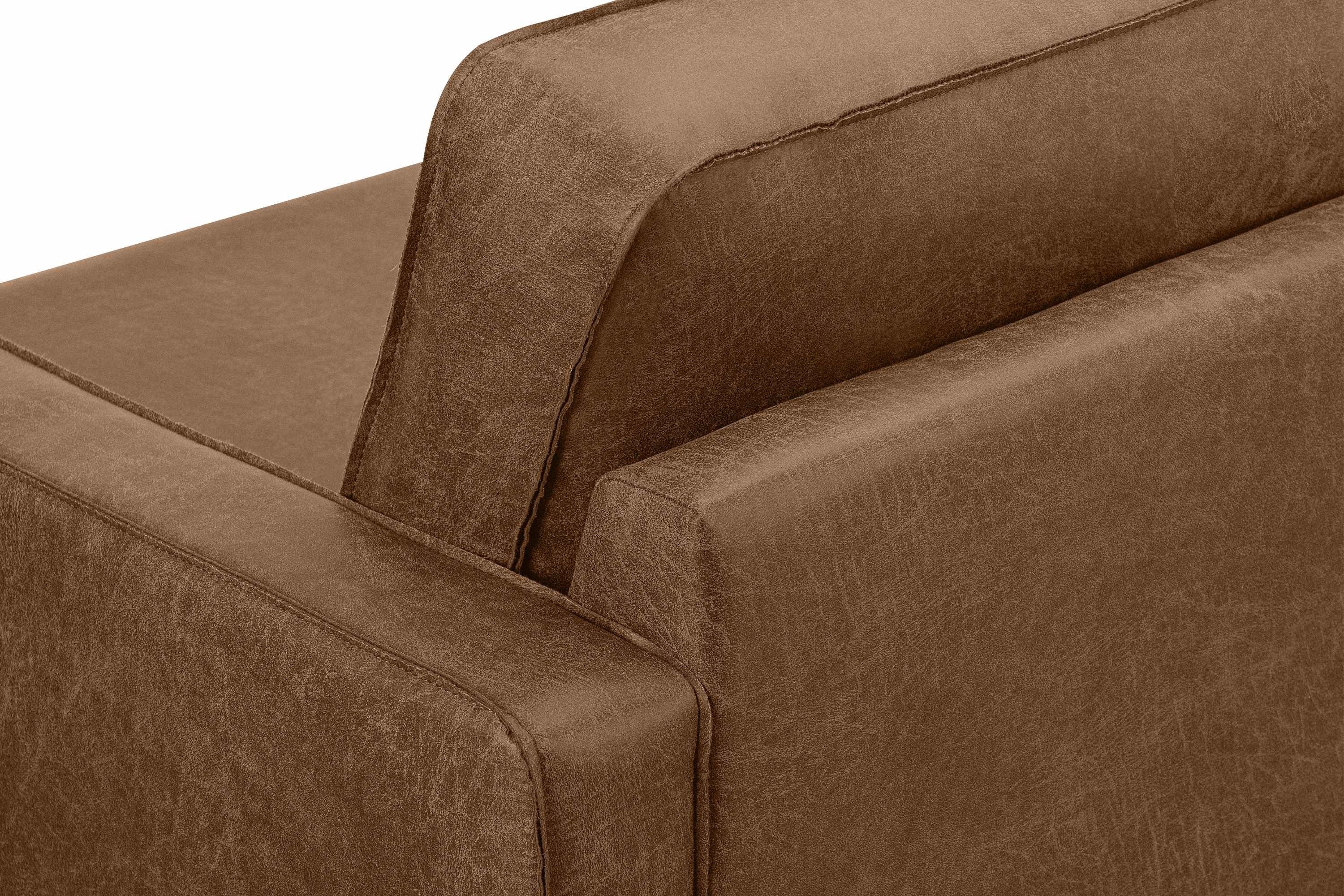 Metallfüßen, Echtleder, | braun braun auf Sessel INVIA Konsimo Grundschicht: Hergestellt hohen EU Breite | braun Sessel, in