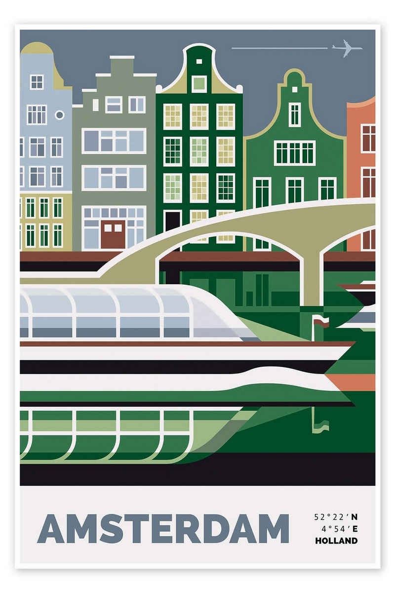 Posterlounge Poster Nigel Sandor, Amsterdam, Wohnzimmer Grafikdesign