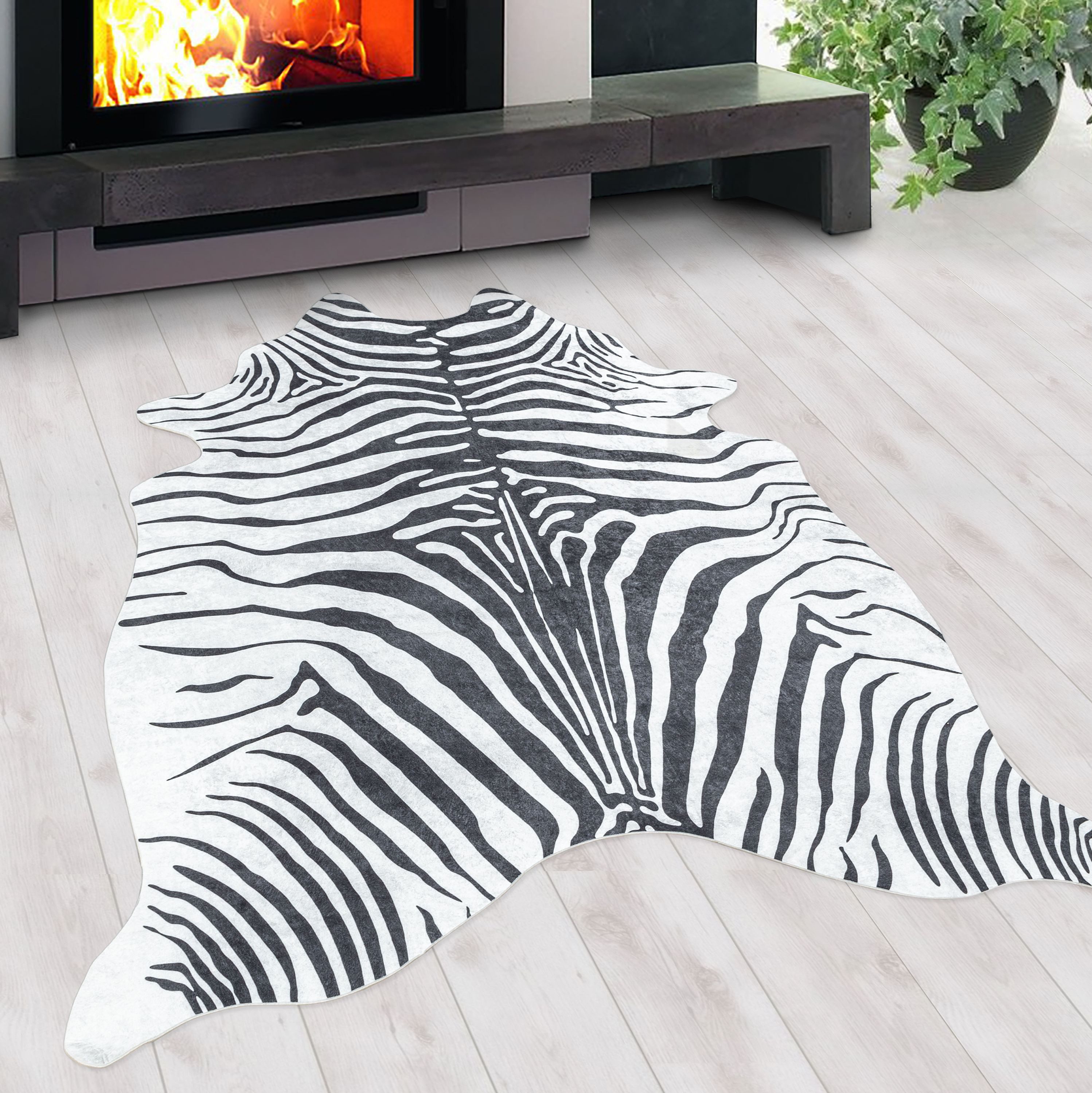 Teppium Teppich Tigerfell imitat, Rund, Höhe: 7 mm, Fellteppich Kuhfell Tig günstig online kaufen