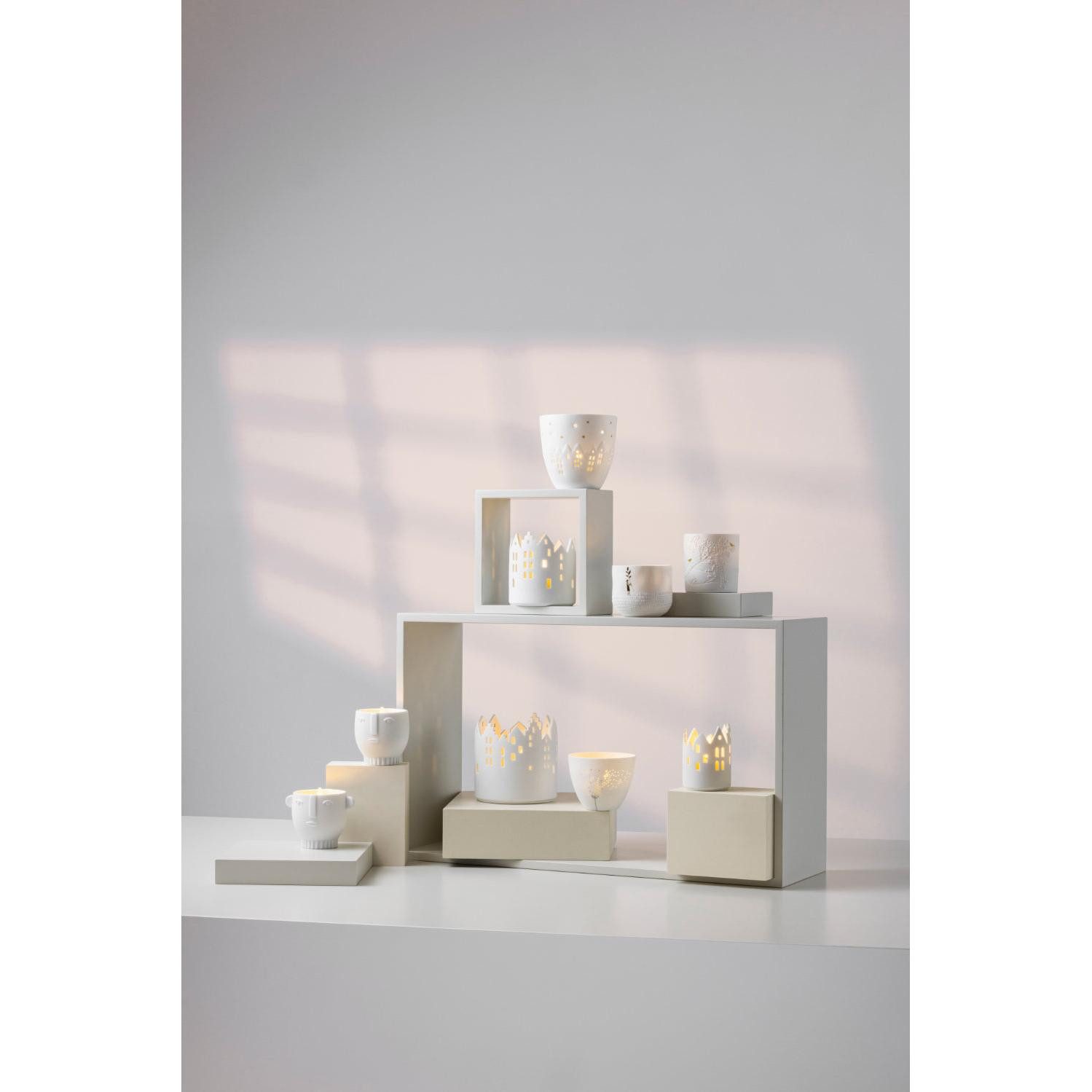 Räder Kerzenhalter Design Teelichthalter Poesielicht Glückslicht Weiß-Gold günstig online kaufen