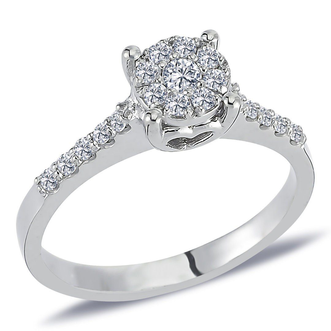 EinStein Diamant Verlobungsring Diamant Solitär Ring mit 1 Carat Effekt, Diamant ; Weißgold
