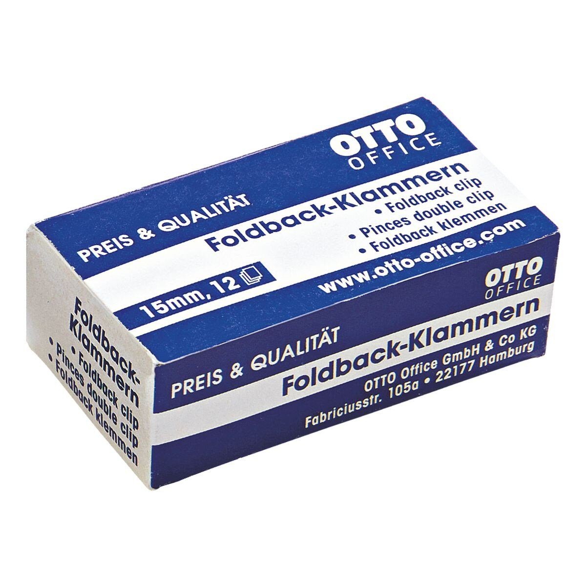 Otto Office Büroklammer, Klemmbreite 15 mm / Klemmstärke 5 mm, 12 Stück