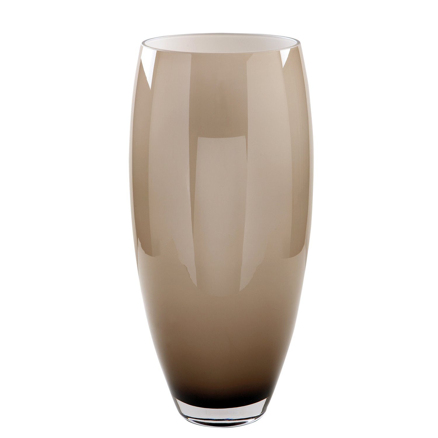 Fink Dekovase AFRICA Glasvase - H. 40cm - greige opal - Opalglas - Blumenvase (1 St., Blumengefäß - Blumenbehälter), Moderne Dekovase - Elegante Bodenvase für stilvolle Einrichtung