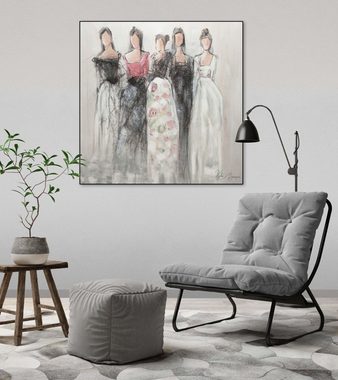 KUNSTLOFT Gemälde Unbekannte Schönheit 80x80 cm, Leinwandbild 100% HANDGEMALT Wandbild Wohnzimmer