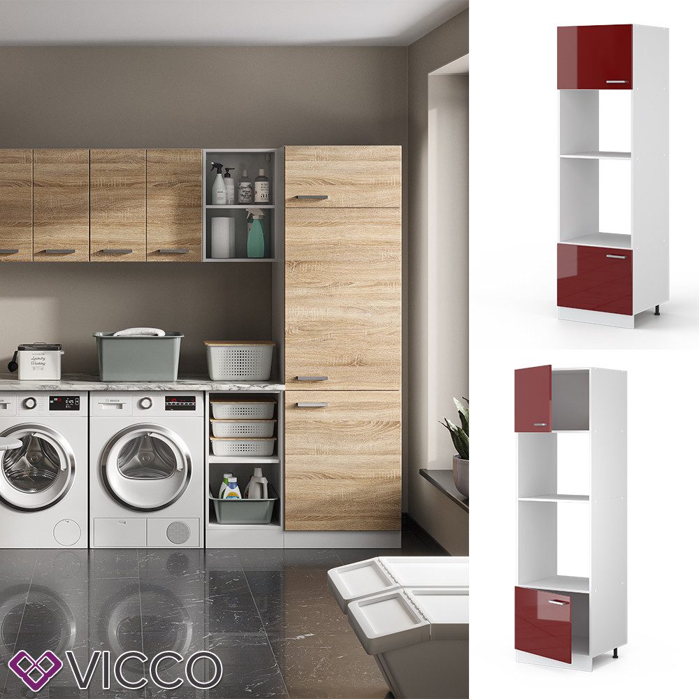 Vicco Schranksystem R-Line Bordeaux HG/Weiß 60cm günstig online kaufen