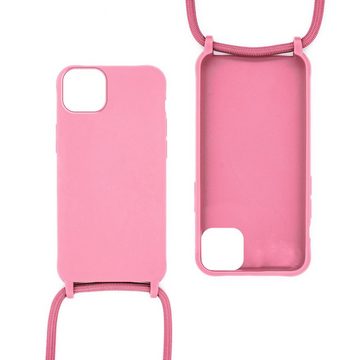 MyGadget Handyhülle Handykette für Apple iPhone 14 Plus, mit Handyband zum Umhängen Kordel Schnur Case Schutzhülle Rosa