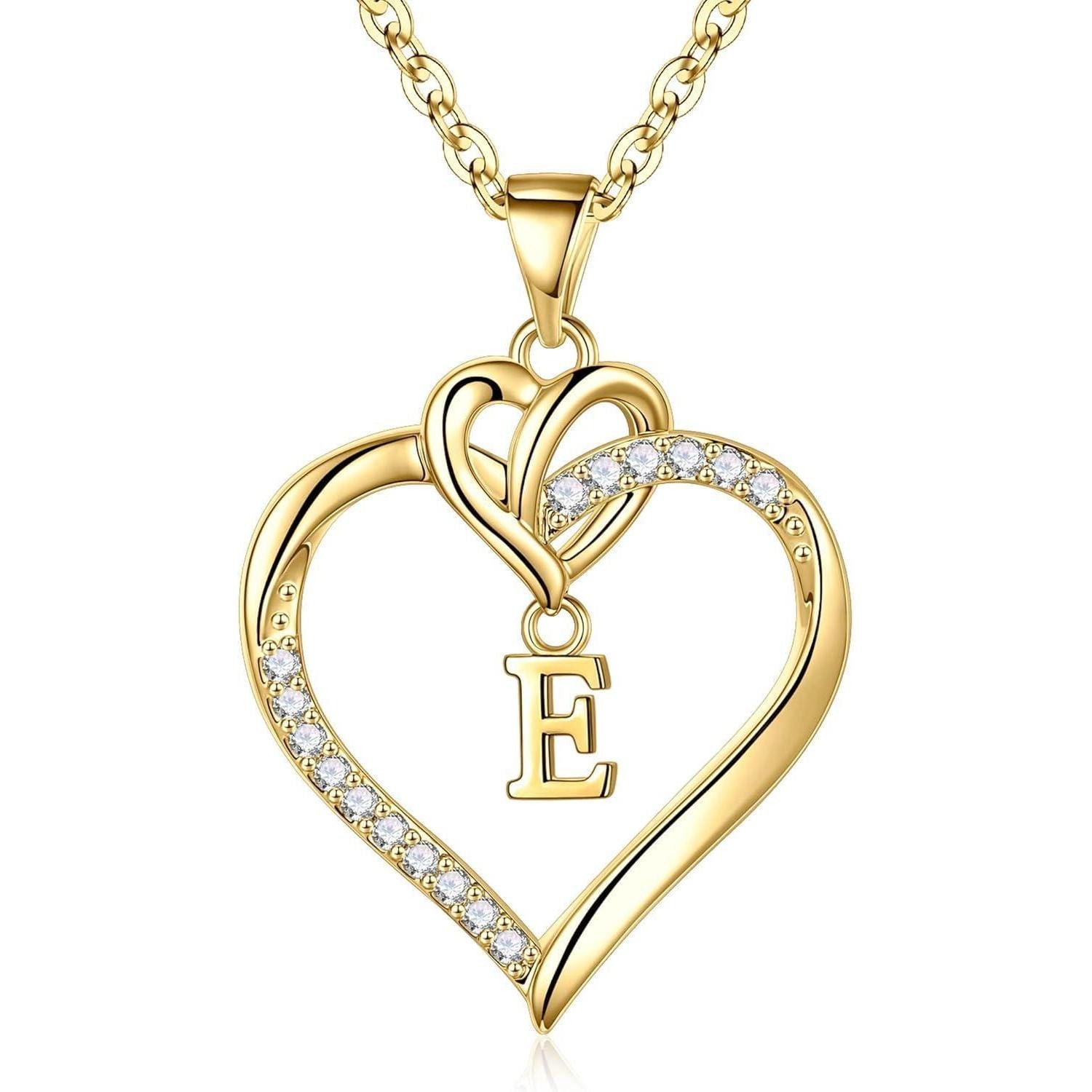 Herzkette Valentinstag Geschenke: Damen Halskette Herz Anhänger 14K Gold