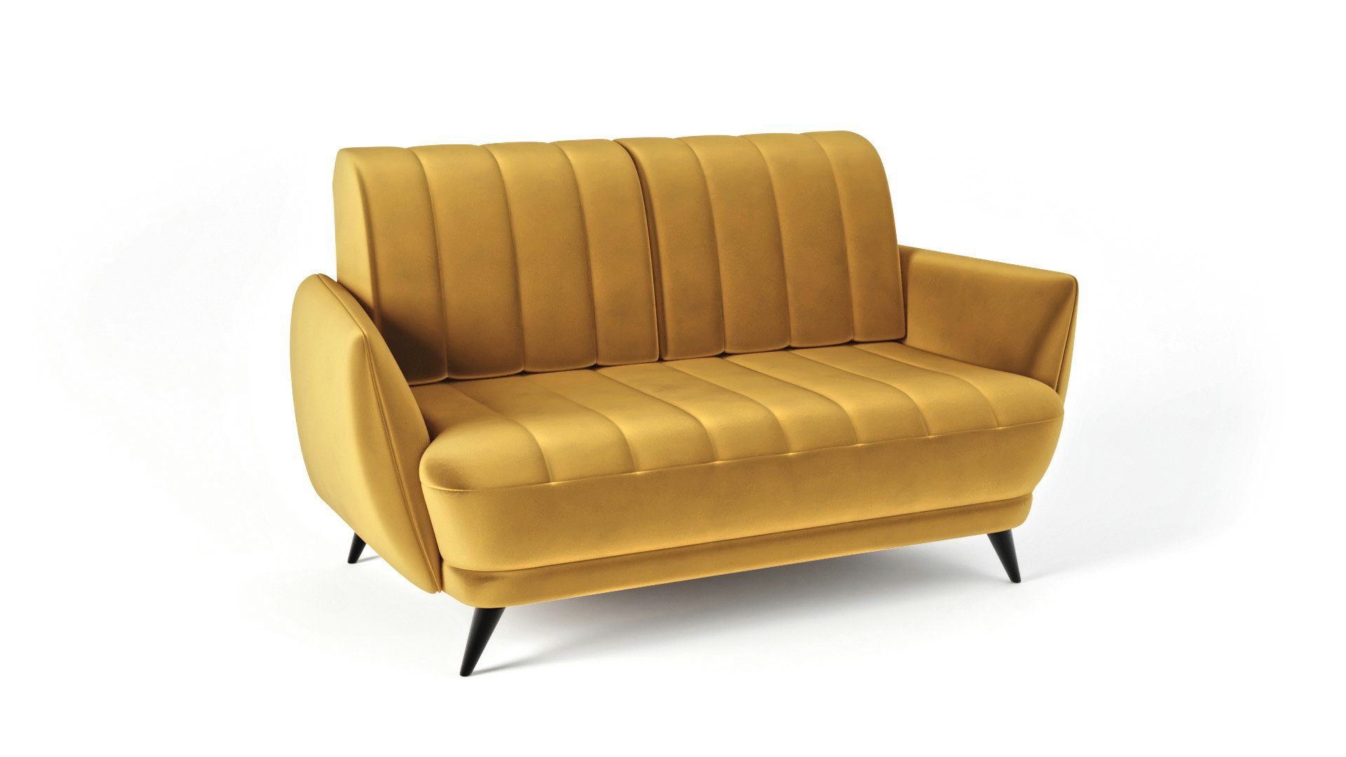 Siblo 2-Sitzer Zweisitzer-Sofa Zweisitziges Elegantes 2 Rolo - Sofa Gelb
