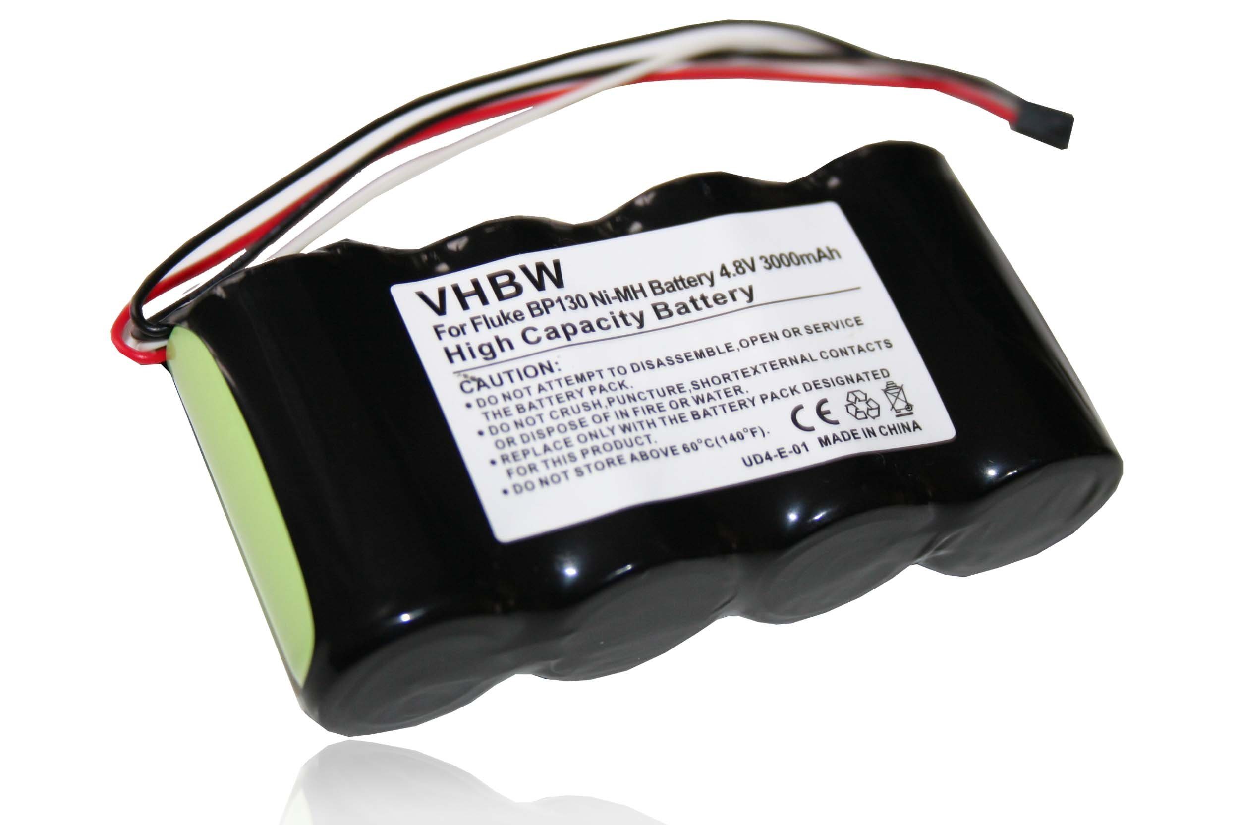 vhbw kompatibel mit Fluke 124, 123 Akku NiMH 3000 mAh (4,8 V)