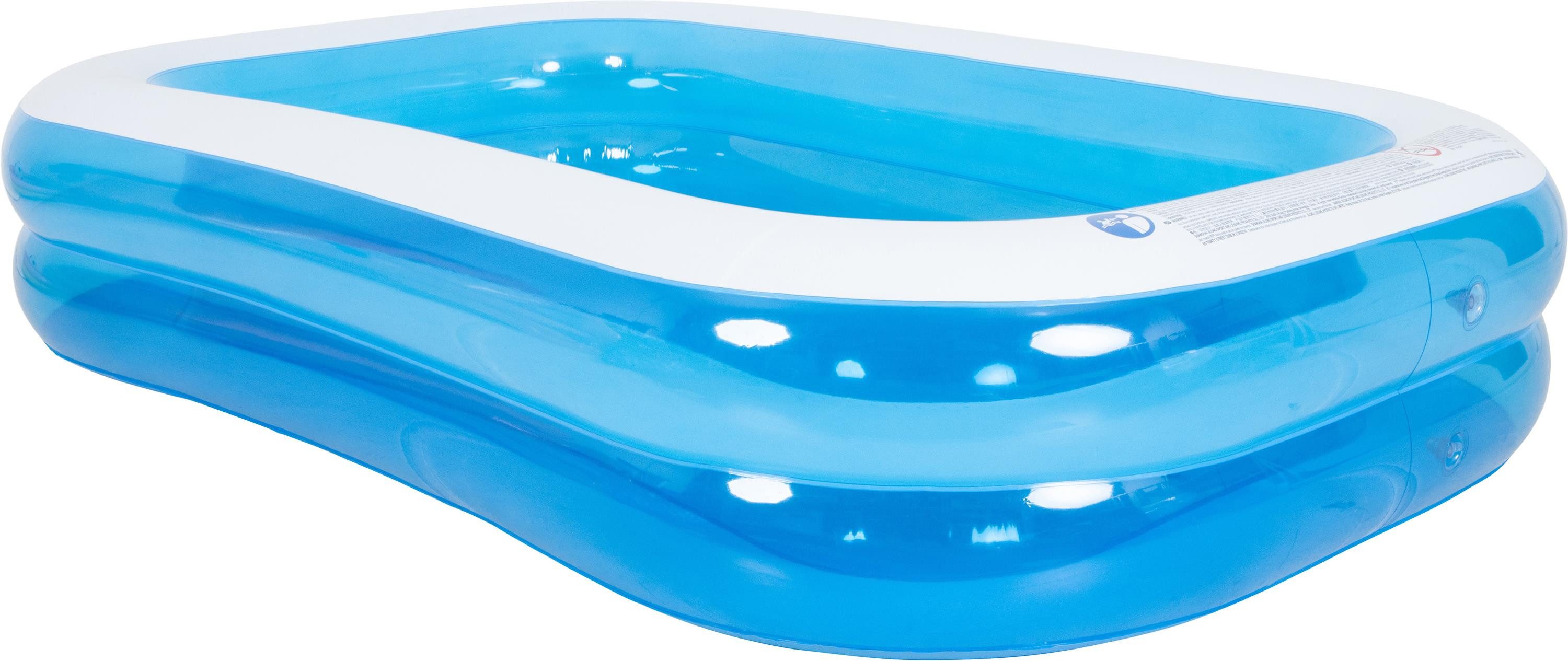 SunClub Planschbecken Kinderpool 262x175x50 cm, (Einzelpack, 1-tlg., aufblasbares Kinderbecken), rechteckiger 2-Ring Pool