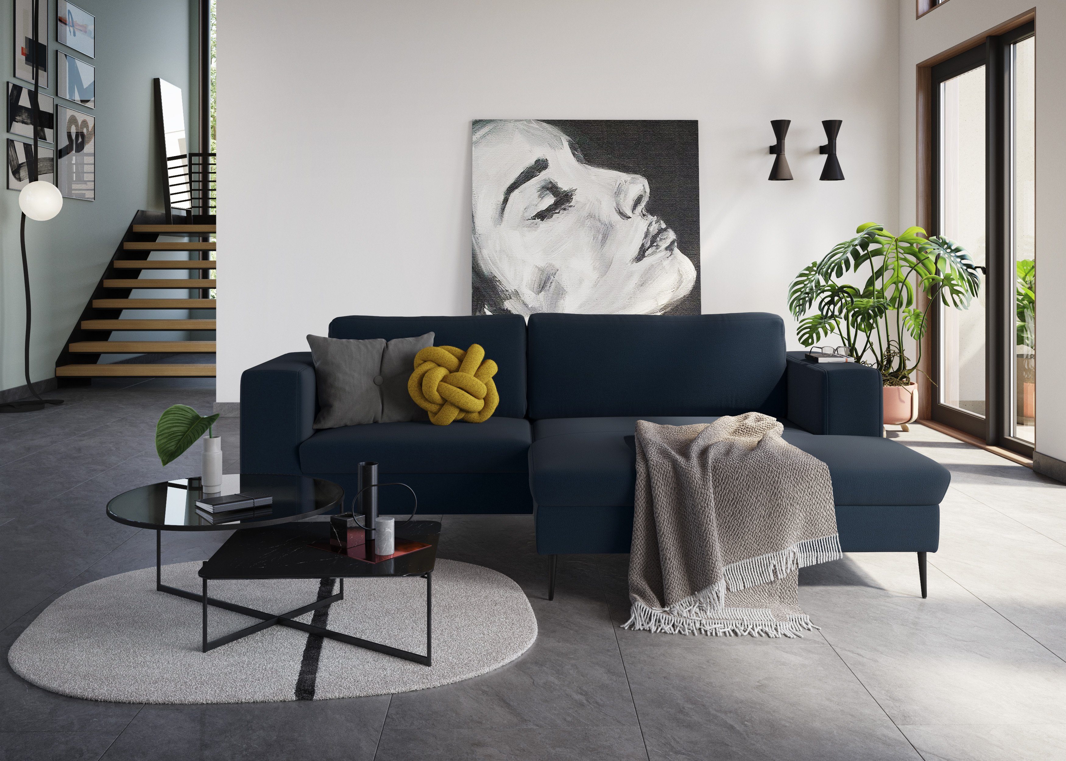DOMO collection Ecksofa "Modica kompakt und elegant, Breite 244, L-Form", m günstig online kaufen