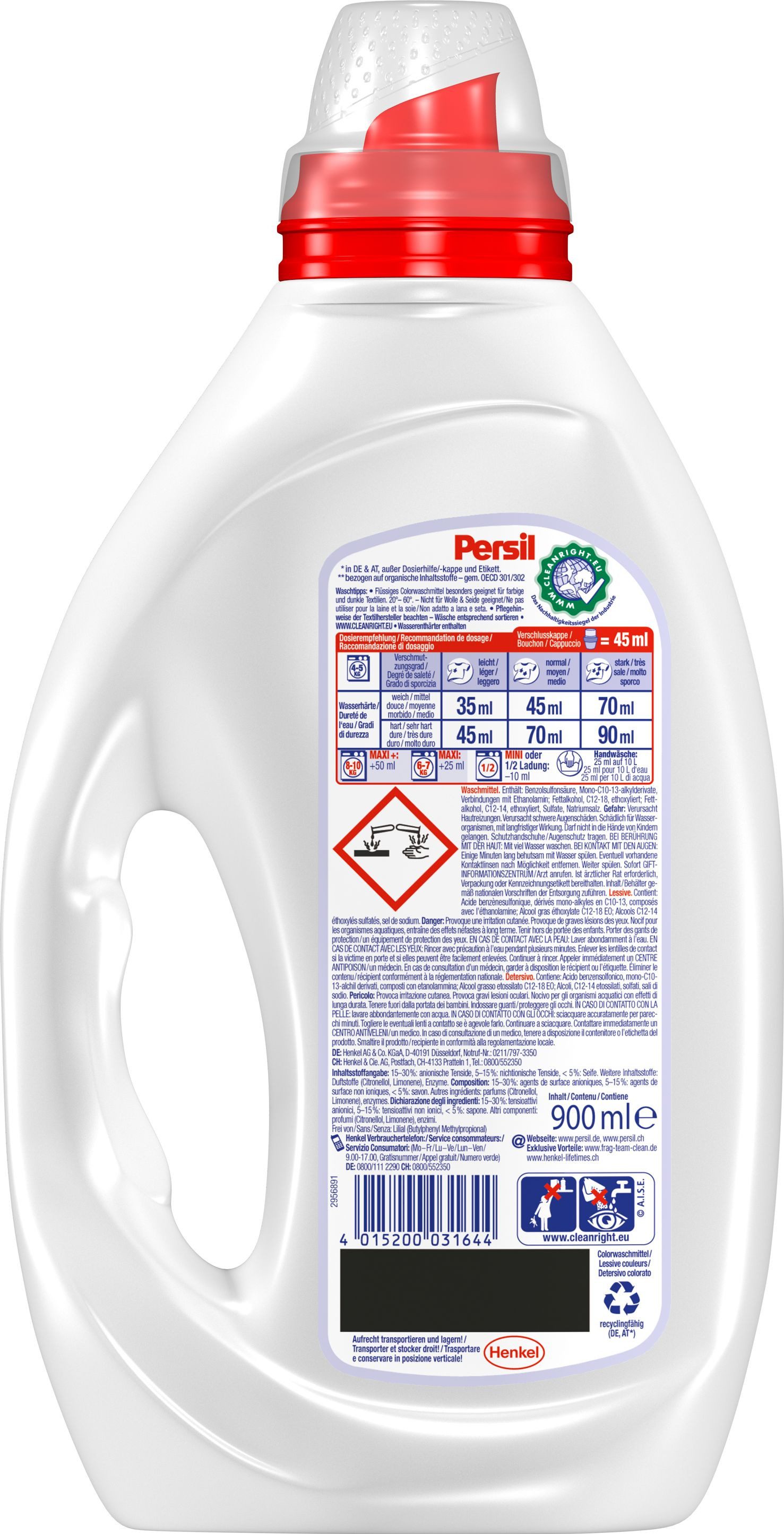 Persil Kraft-Gel Color & Universal & Sensitive Gel 3 x 20 WL (60WL) Feinwaschmittel (Spar-Set, [3-St. mit Tiefenrein Technologie & Flüssigwaschmittel für Allergiker & Babys)