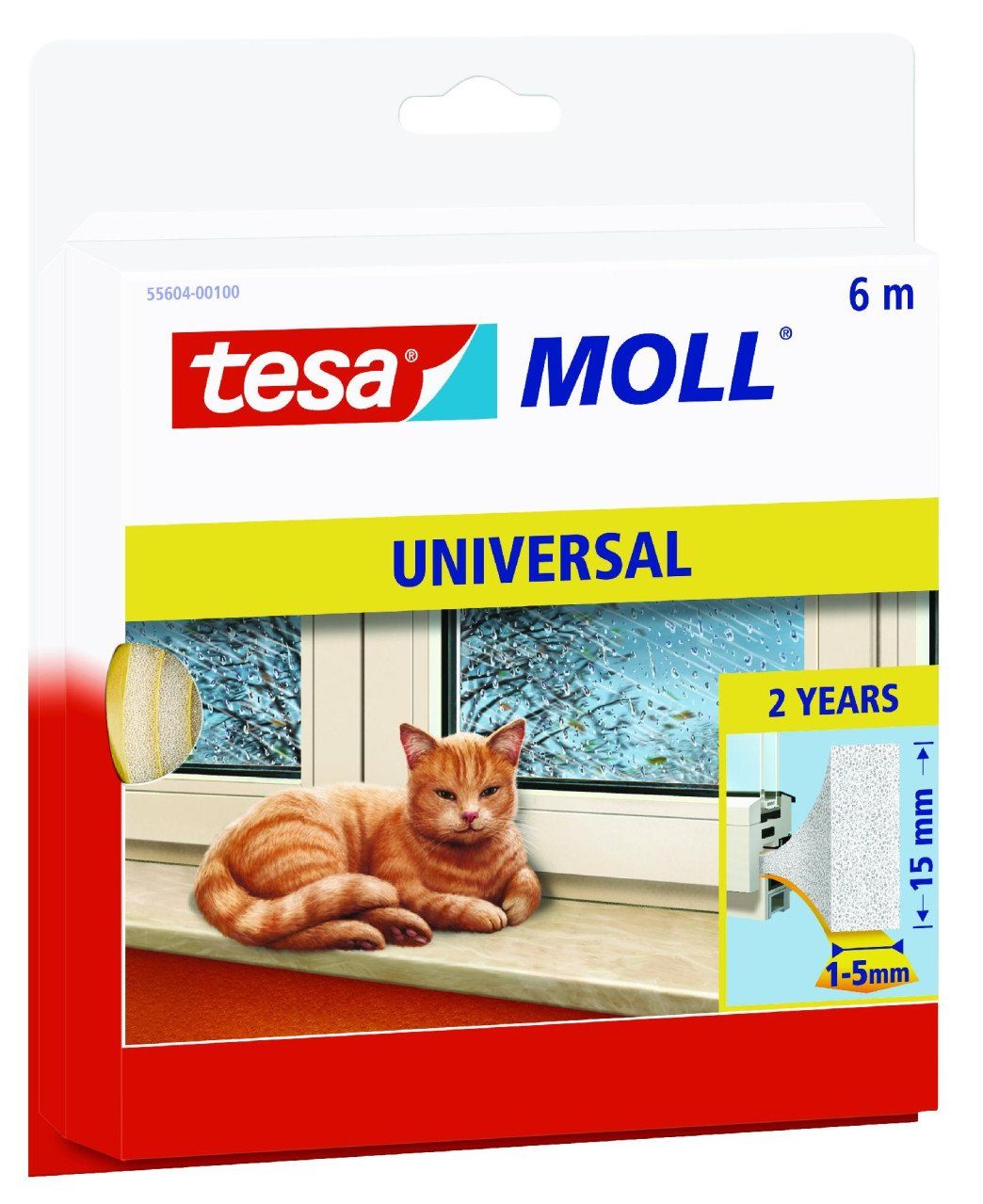tesa Türbodendichtung tesa Moll Schaumstoff-Dichtung Universal 6 m, weiß
