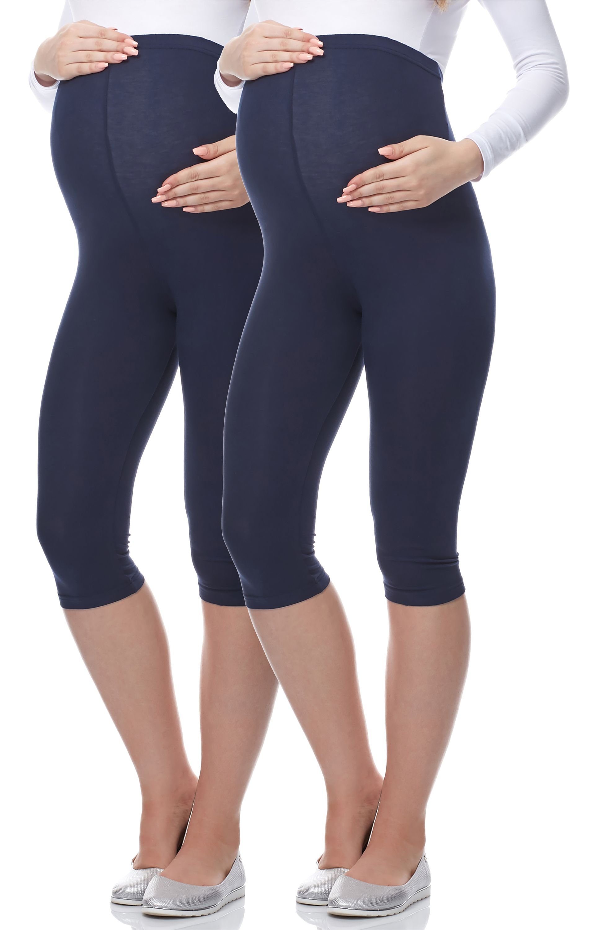 Umstandsleggings Damen 3/4 Capri Umstandhose Schwangerschafts Hosen BE-03