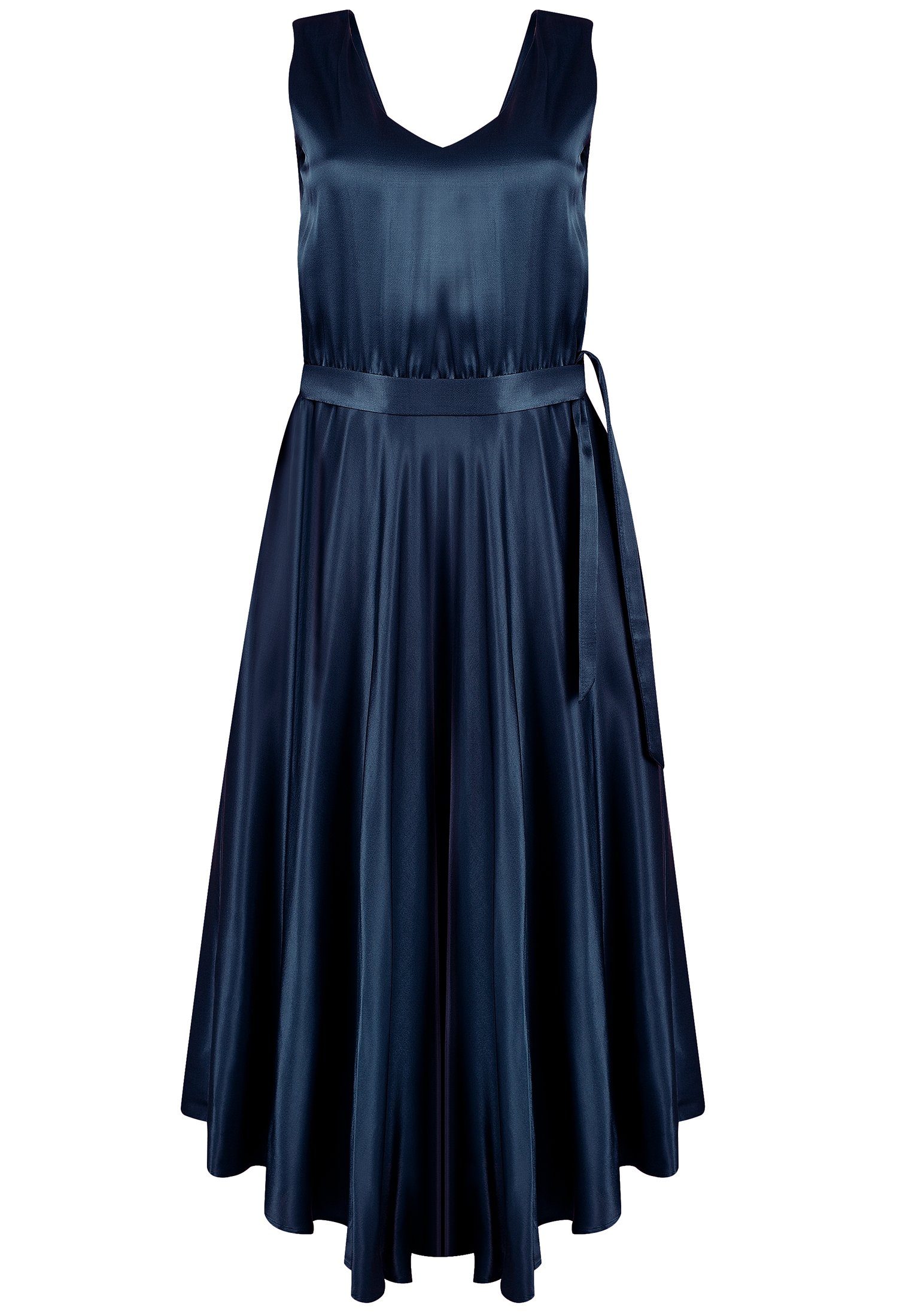 SinWeaver alternative fashion V-Ausschnitt blau Midikleid mit