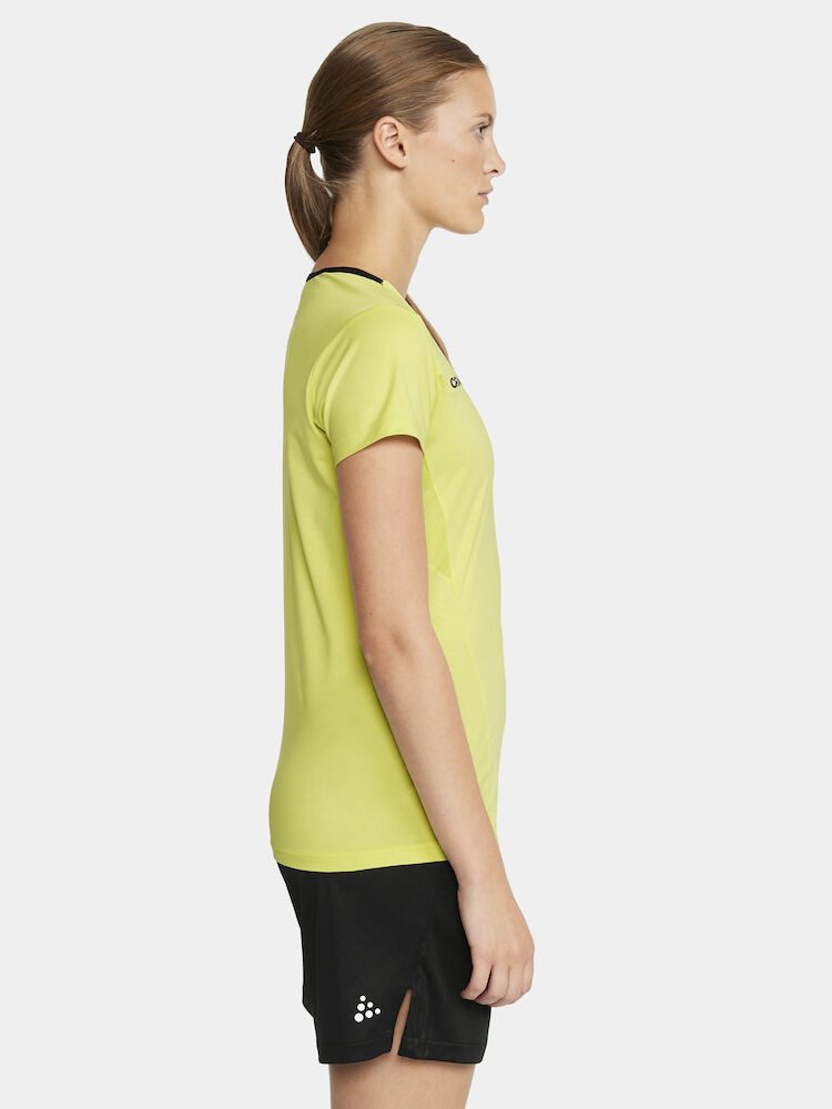 Craft Trainingsshirt Extend Jersey (rec. Polyester, Mesh-Einsätze) gelb Damen
