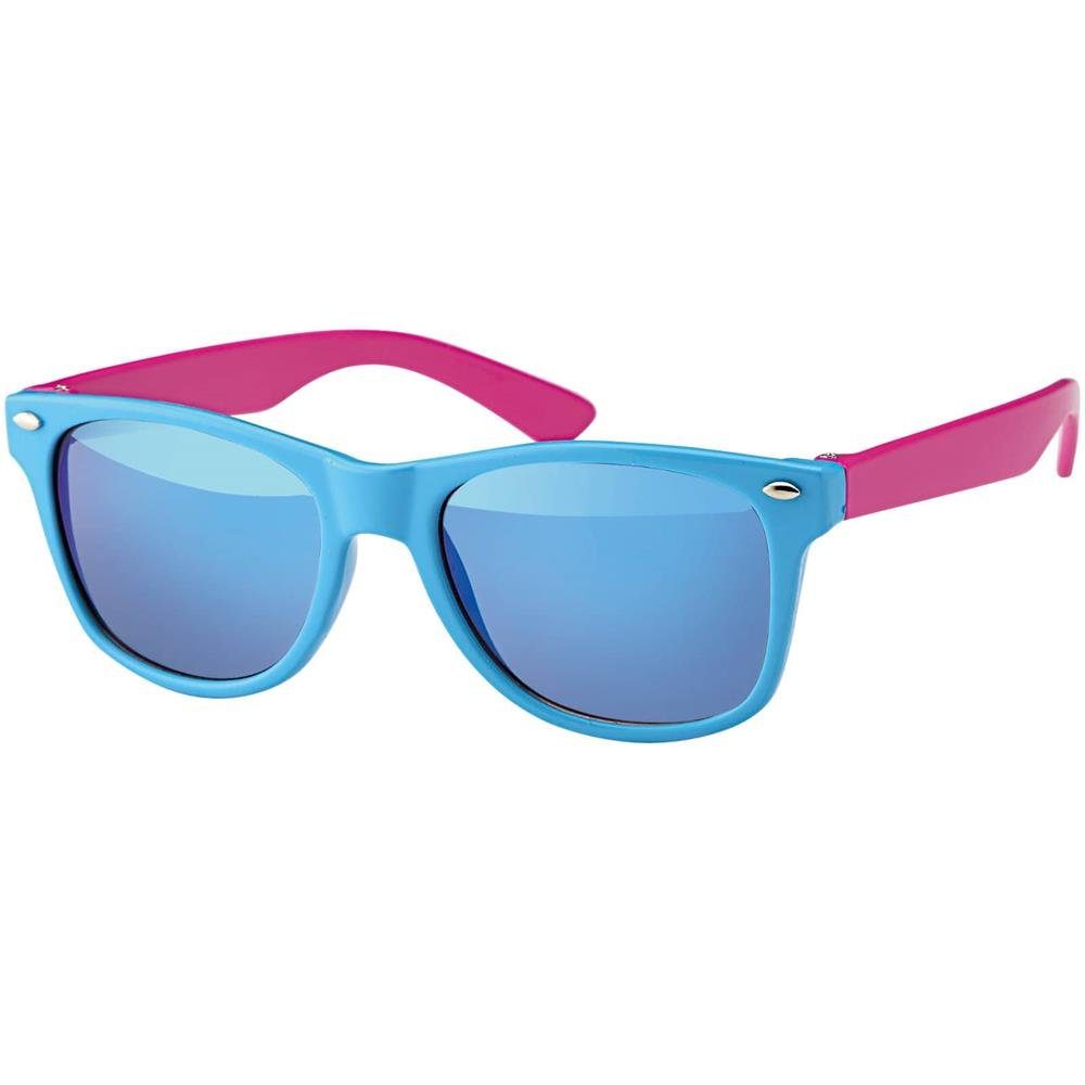 BEZLIT Eyewear Wayfarer Kinder Sonnenbrille Jungen Mädchen (1-St) mit schwarzen Linsen Pink/Blau