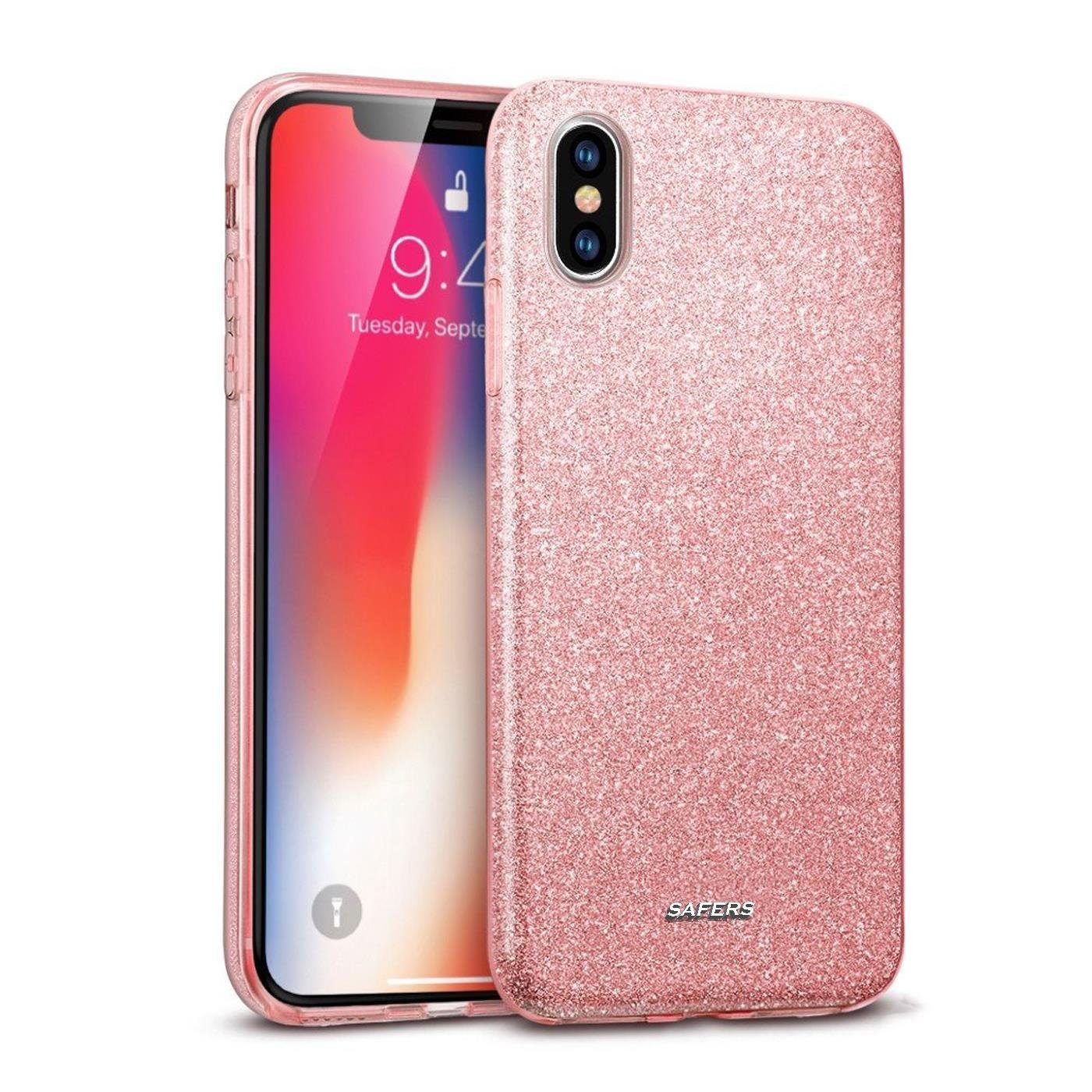 CoolGadget Handyhülle Glitzer Glamour Hülle für Apple iPhone XS, iPhone X 5,8 Zoll, Slim Case mit Glossy Effect Schutzhülle für iPhone X / XS Hülle