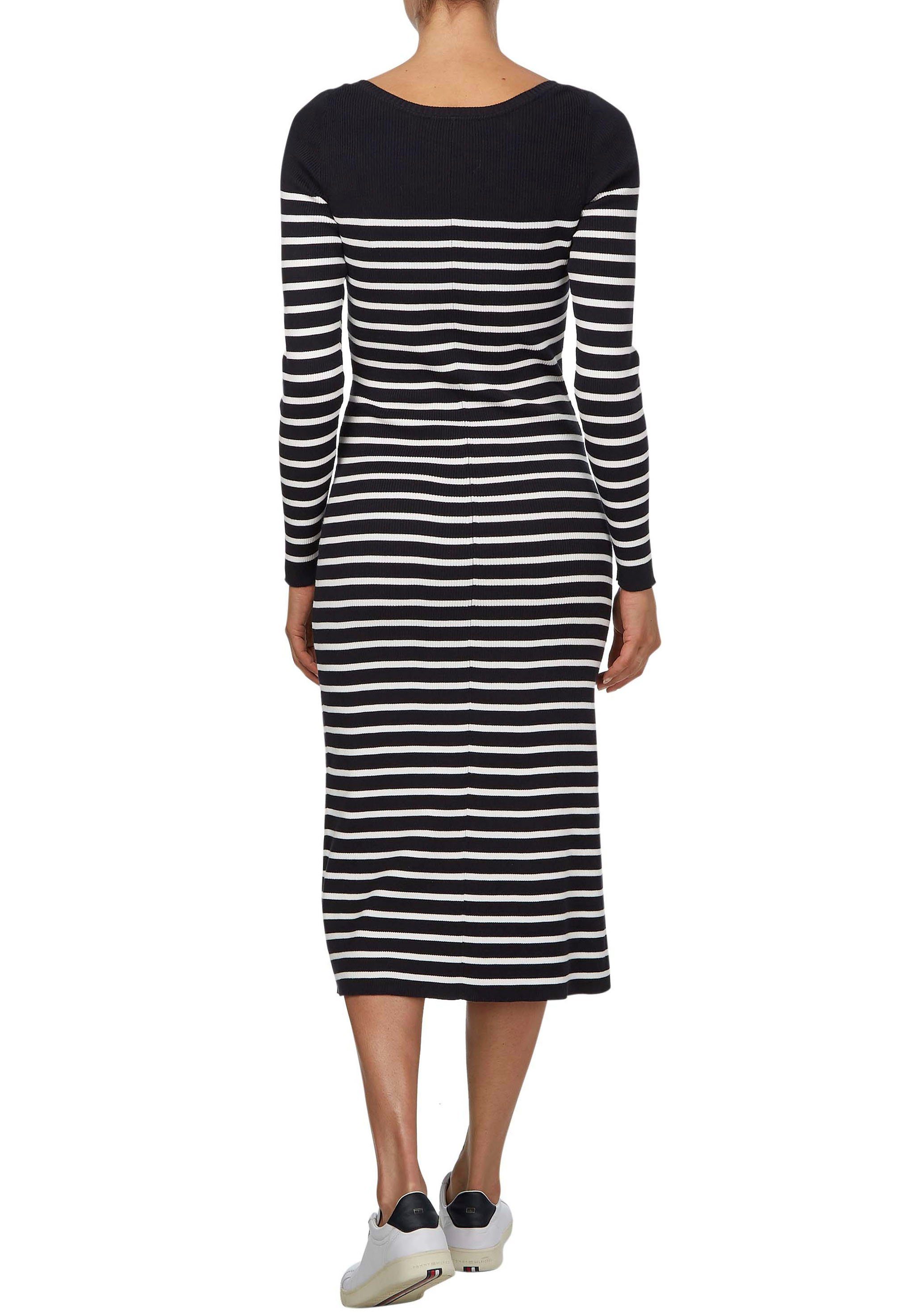 Tommy Hilfiger Curve Jerseykleid CRV ORG CO STP SCOOP-NK DRESS PLUS SIZE  CURVE,mit dezenter Tommy Hilfiger Stickerei