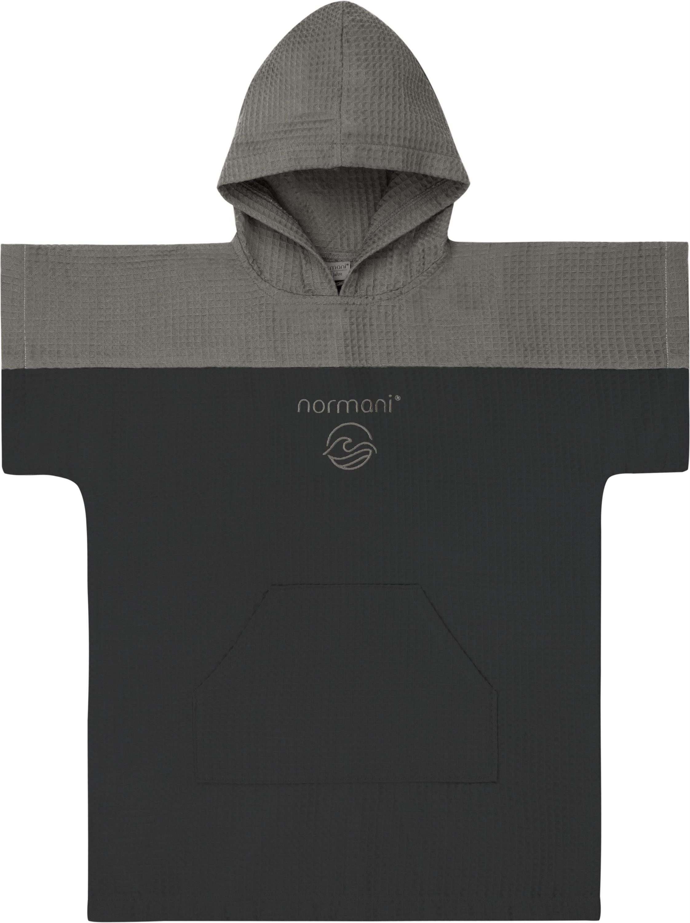 normani Badeponcho Kinder Badeponcho Baku, Langform, Viskose, atmungsaktiv, schnelltrocknend, Schlupf, Badeponcho für Kinder aus 100 % Bambusviskose