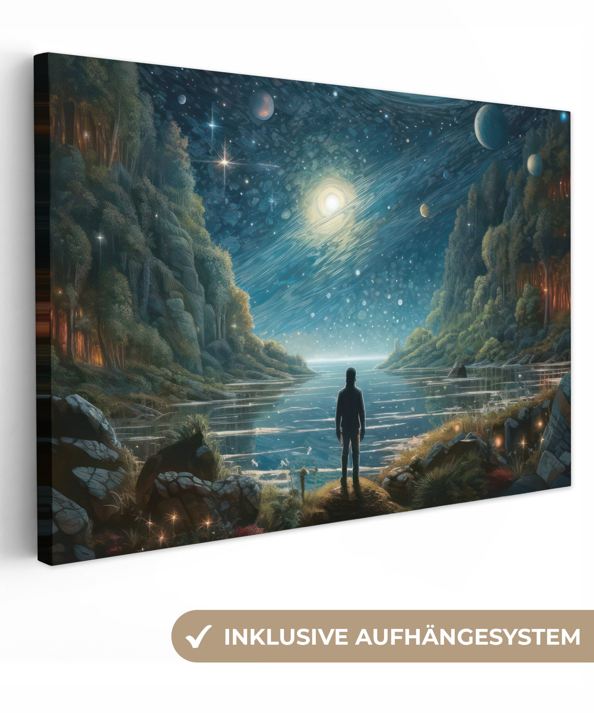OneMillionCanvasses® Leinwandbild Berge - Wasser - günstig online kaufen
