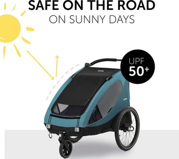Hauck Kinderwagen-Sonnenschutzhülle Bike Trailer Sunshade, black, für den Fahrradanhänger Dryk Duo
