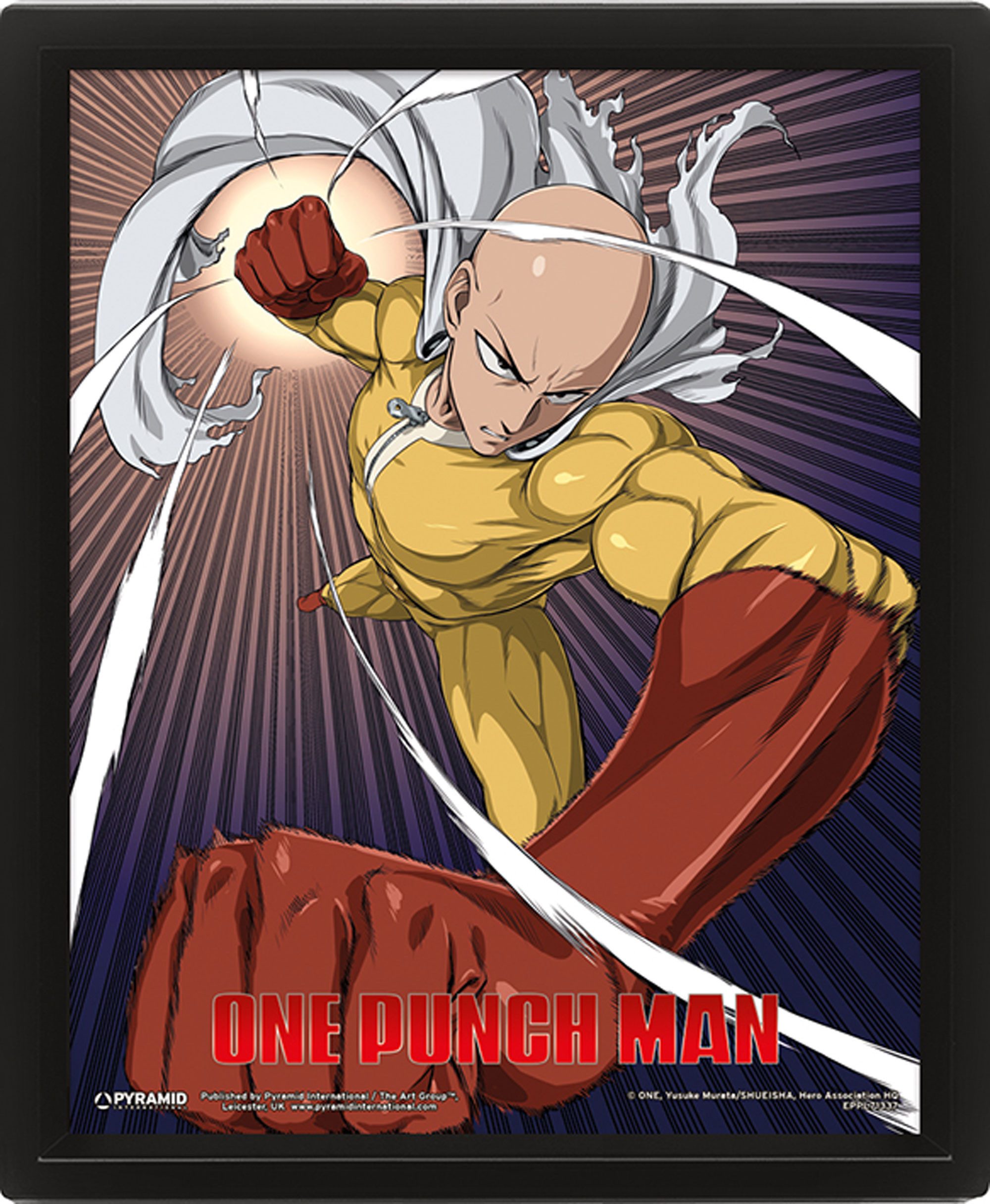 Poster One Punch Man - 3D Poster A4 - Saitama and Genos