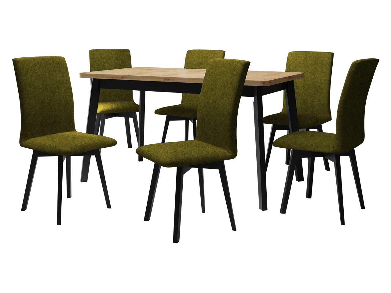 MIRJAN24 Essgruppe DR-024, Stühle Oslo II), Luna Tischplatte sich 6x für der (7er-Set, Einlegeplatte befinden Tisch VI, Esstisch unter den