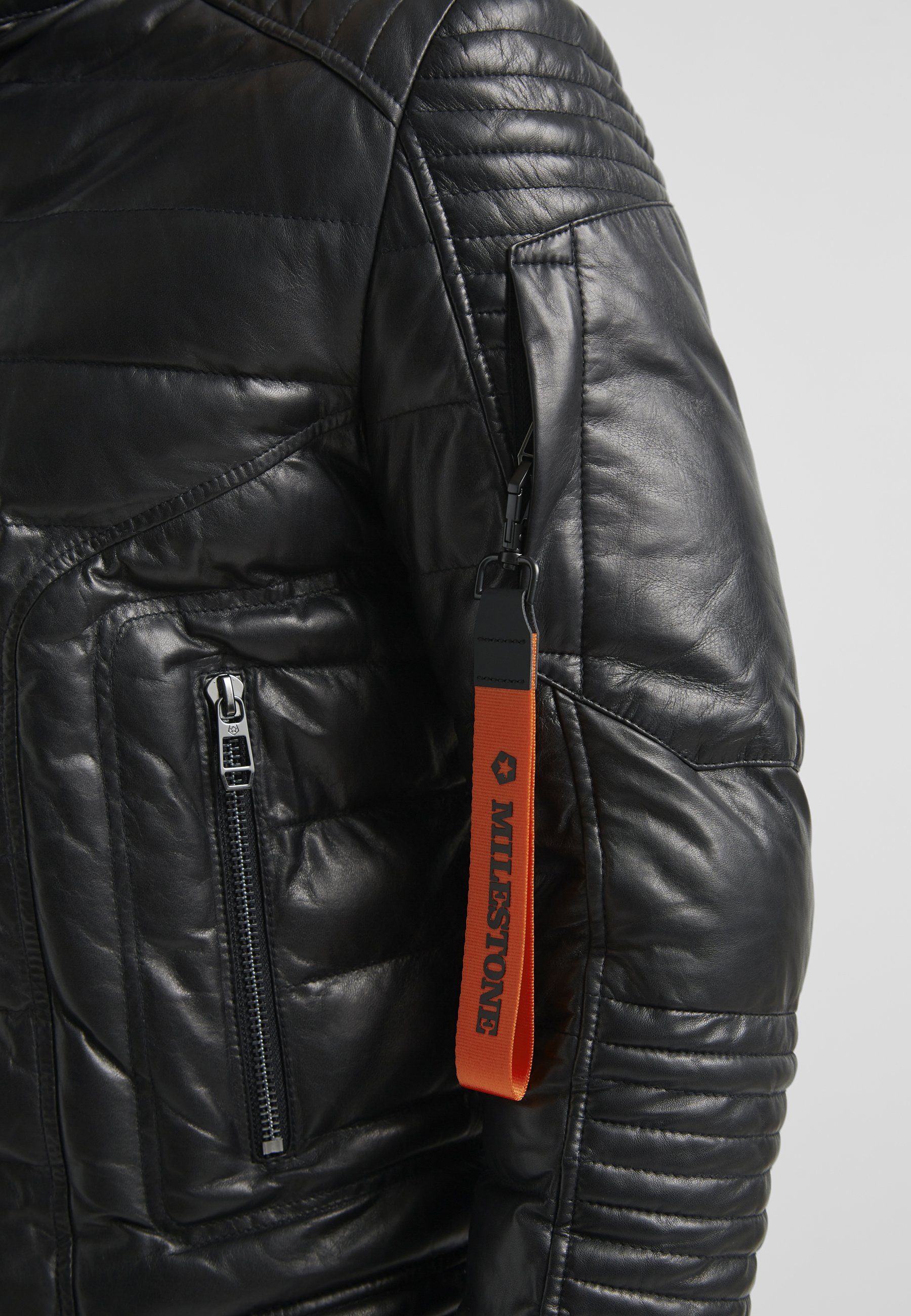 Milestone Bikerjacke MSAntony Herren Lederjacke Jacke Leder sportlich normale Passform